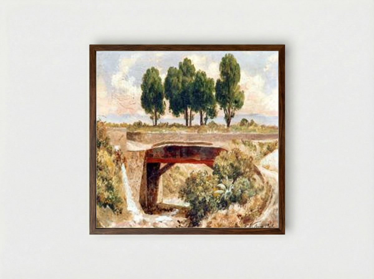 Barranca del Muerto - José María Velasco Gómez - Framed Print Dark Wood