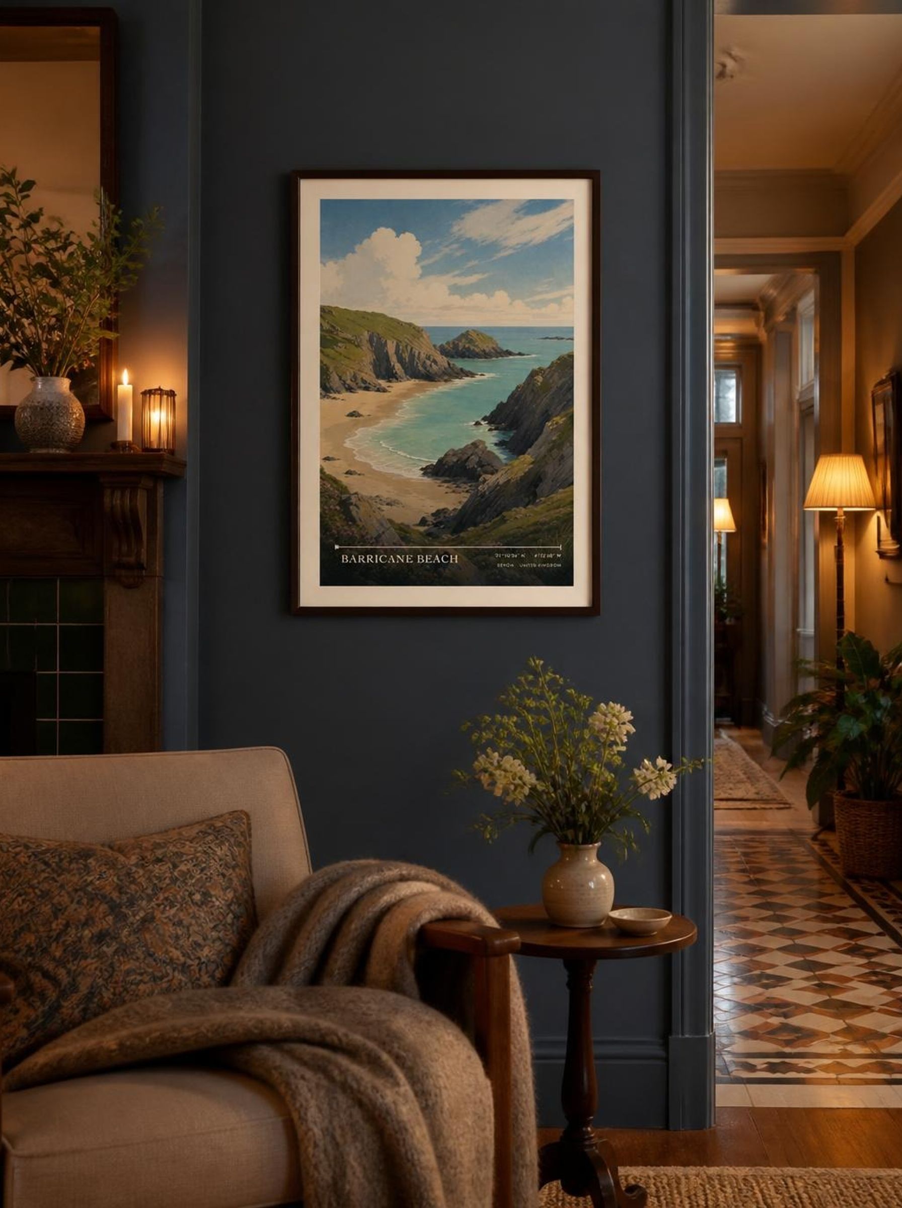 Barricane Beach Devon United Kingdom Travel Poster - Lifestyle
