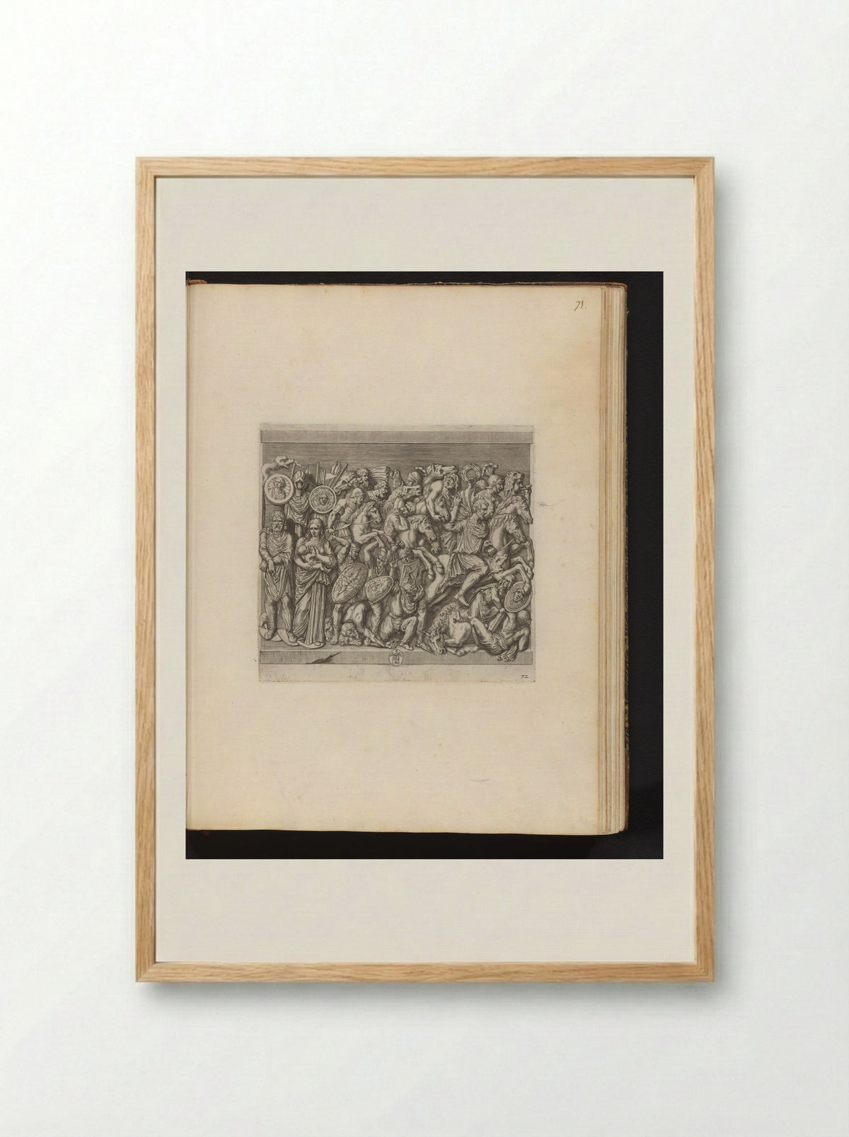 Bas-reliëf met voorstelling van de jacht - Johann Friedrich Greuter - Framed Print Wood