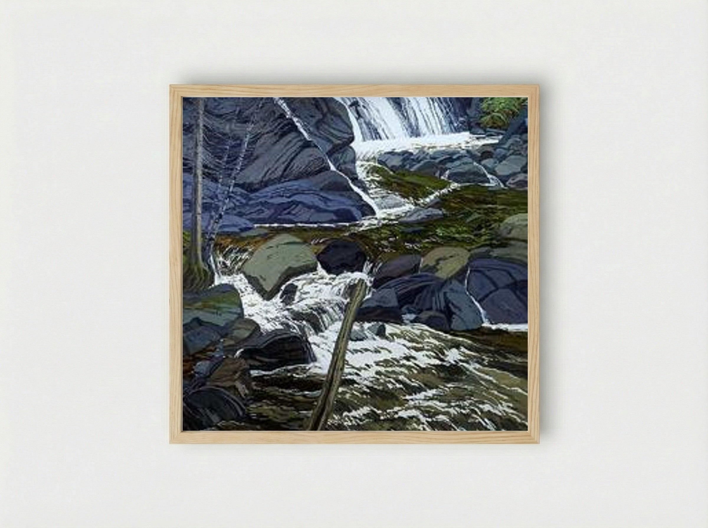 Base of Falls - Neil Welliver - Framed Print Wood