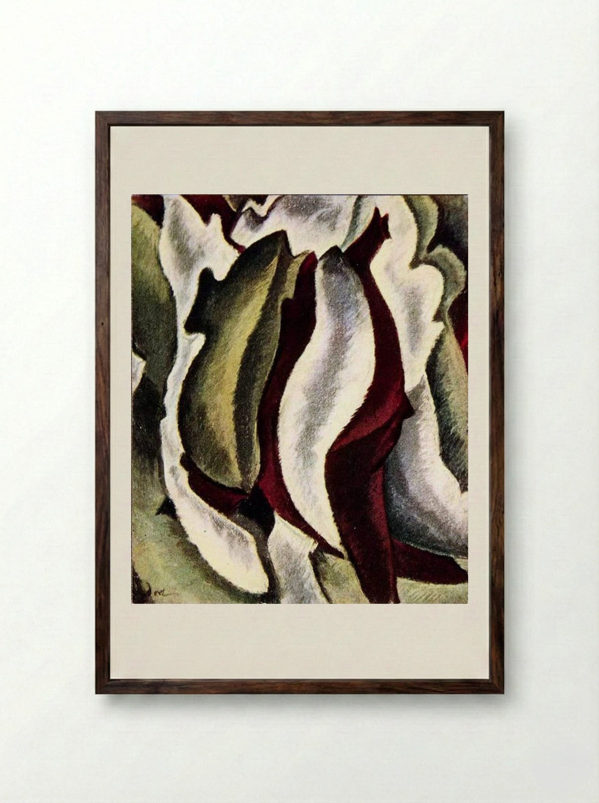 Based on Leaf Forms and Spaces - Arthur Dove - Framed Print Dark Wood