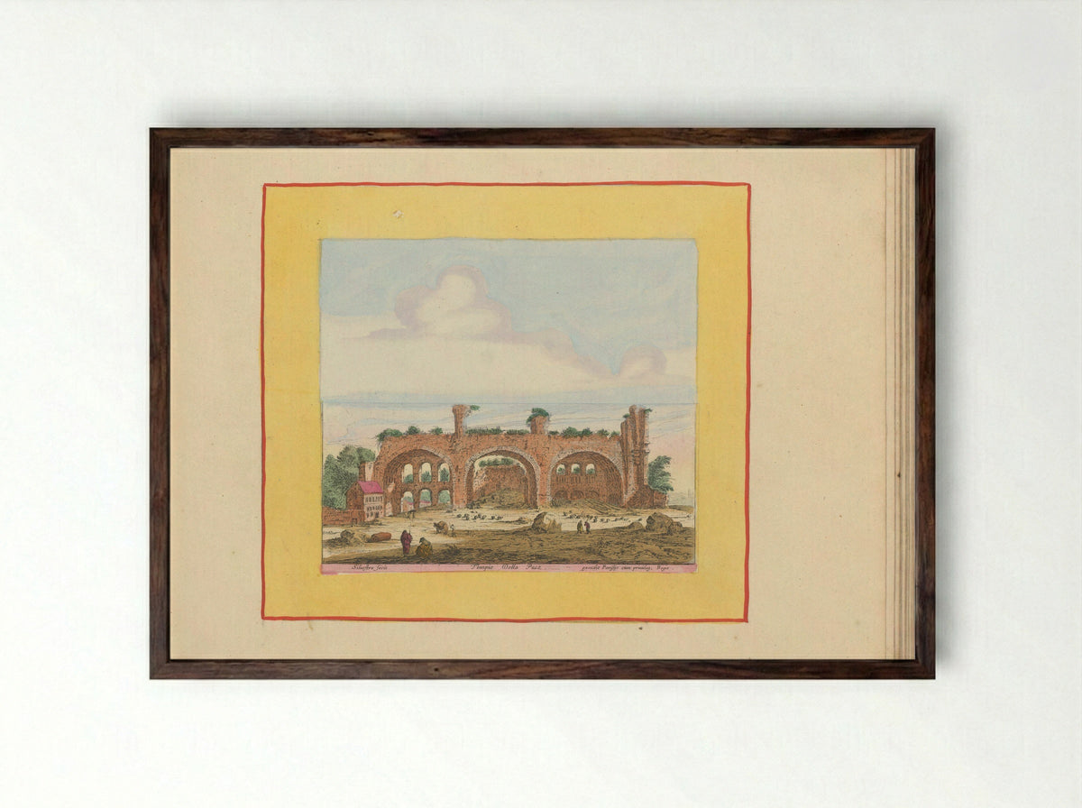 Basilica of Maxentius in Rome - Anna Beeck - Framed Print Dark Wood
