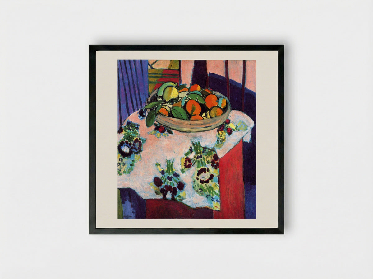 Basket with Oranges - Henri Matisse - Framed Print Black