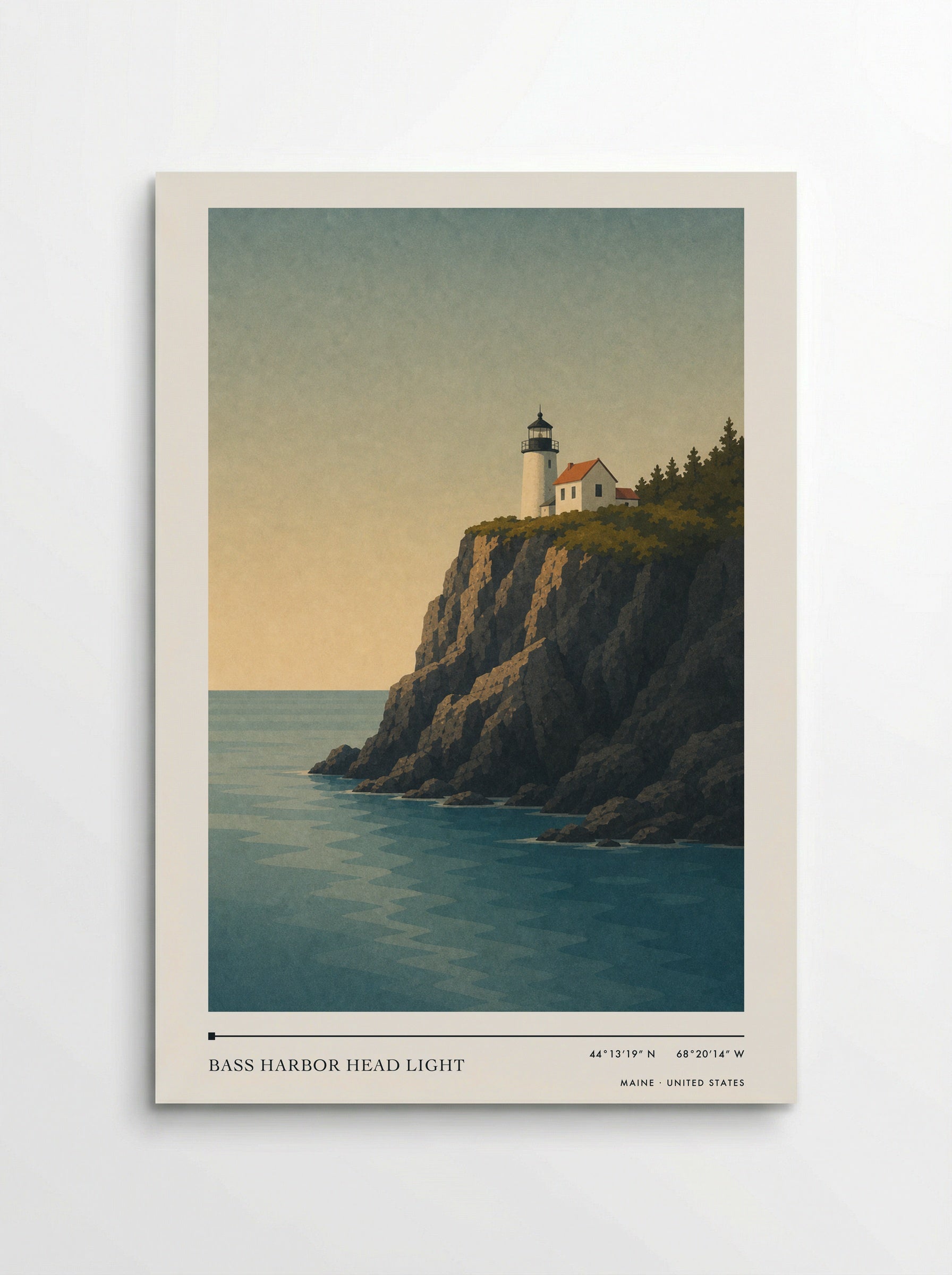 Bass Harbor Head Light Travel Poster Artwork - Poster