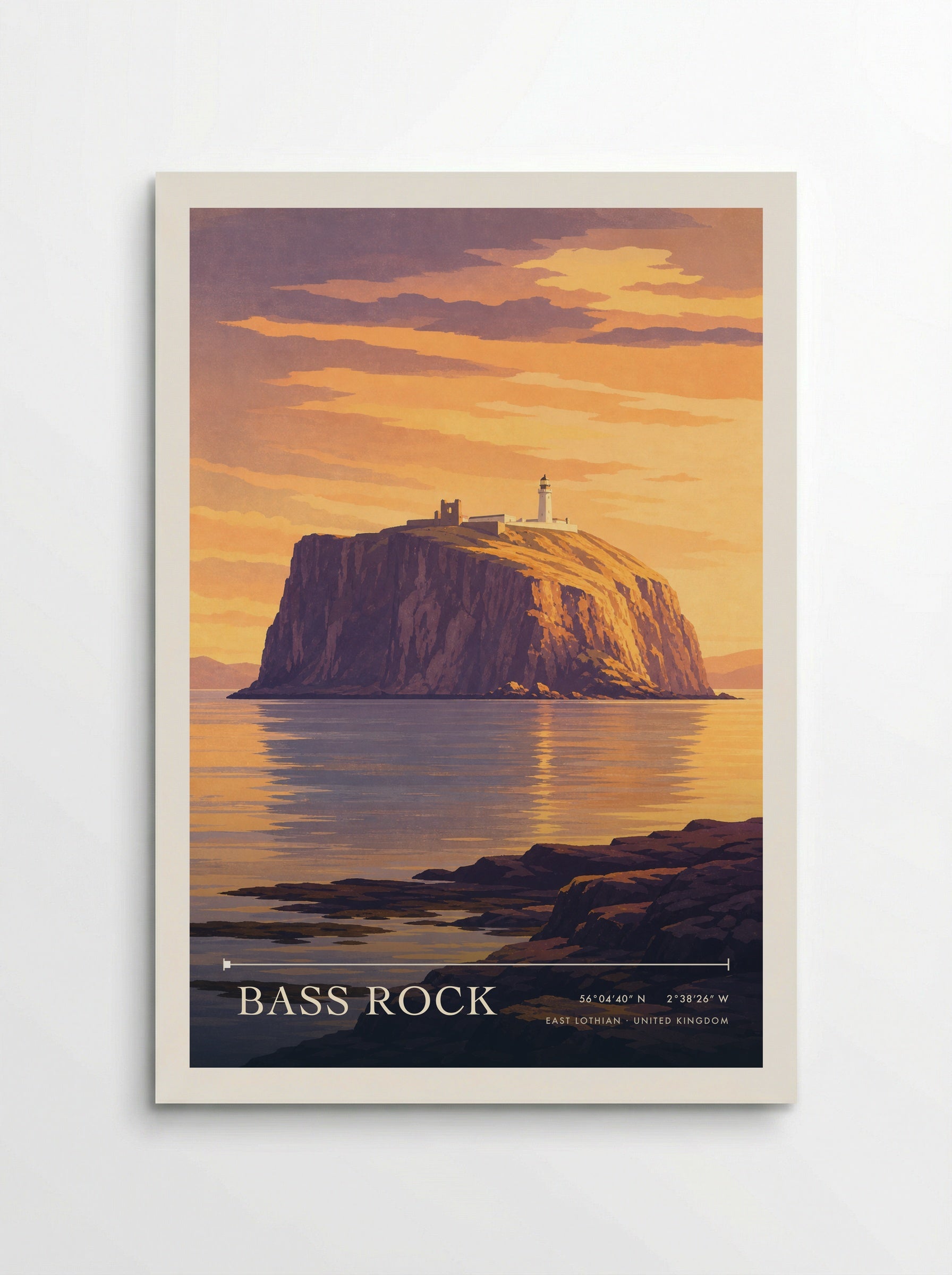 Bass Rock East Lothian United Kingdom Travel Poster - Poster