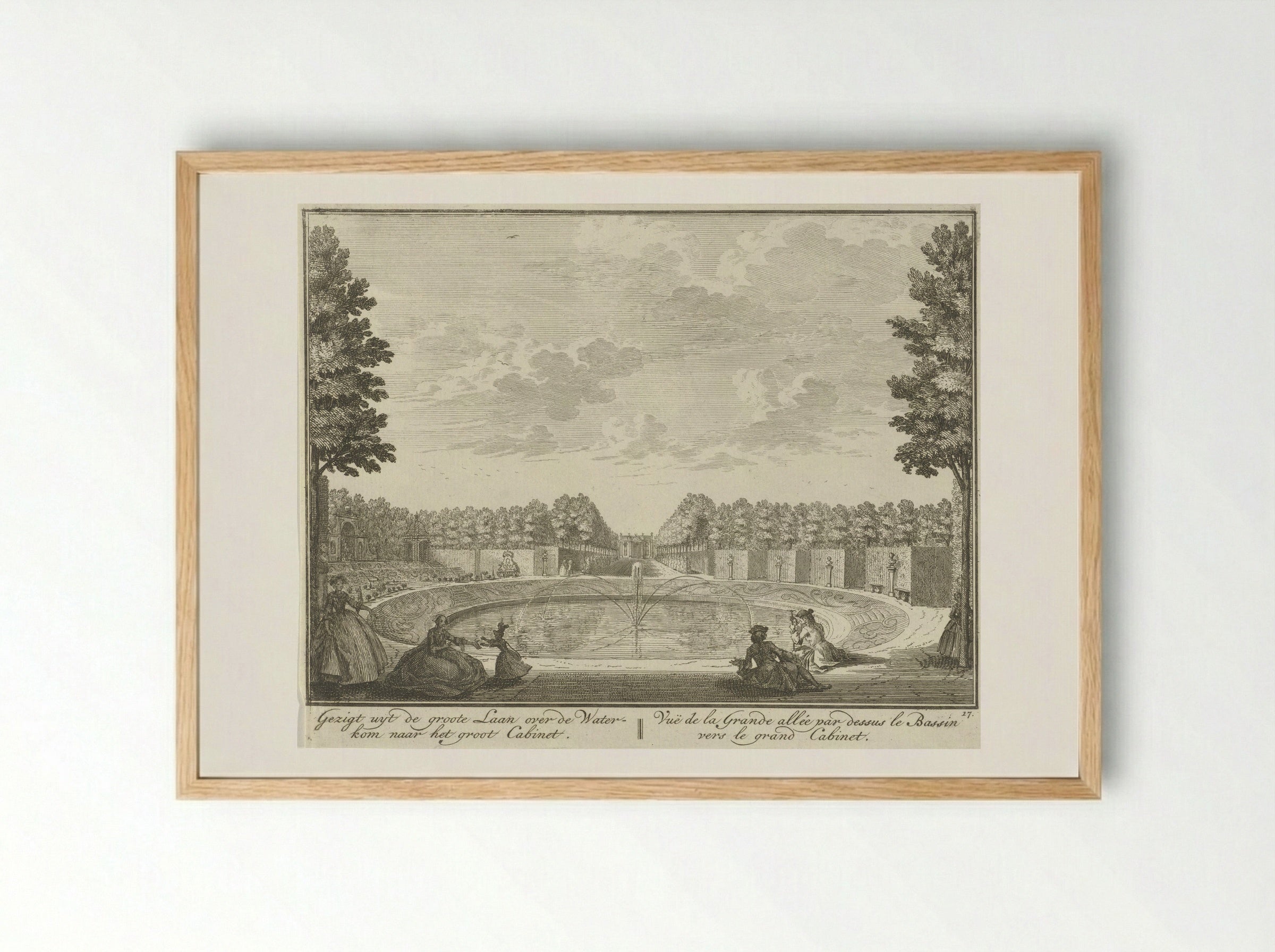 Bassin in de tuin van Huis ter Meer te Maarssen - Hendrik de Leth - Framed Print Wood
