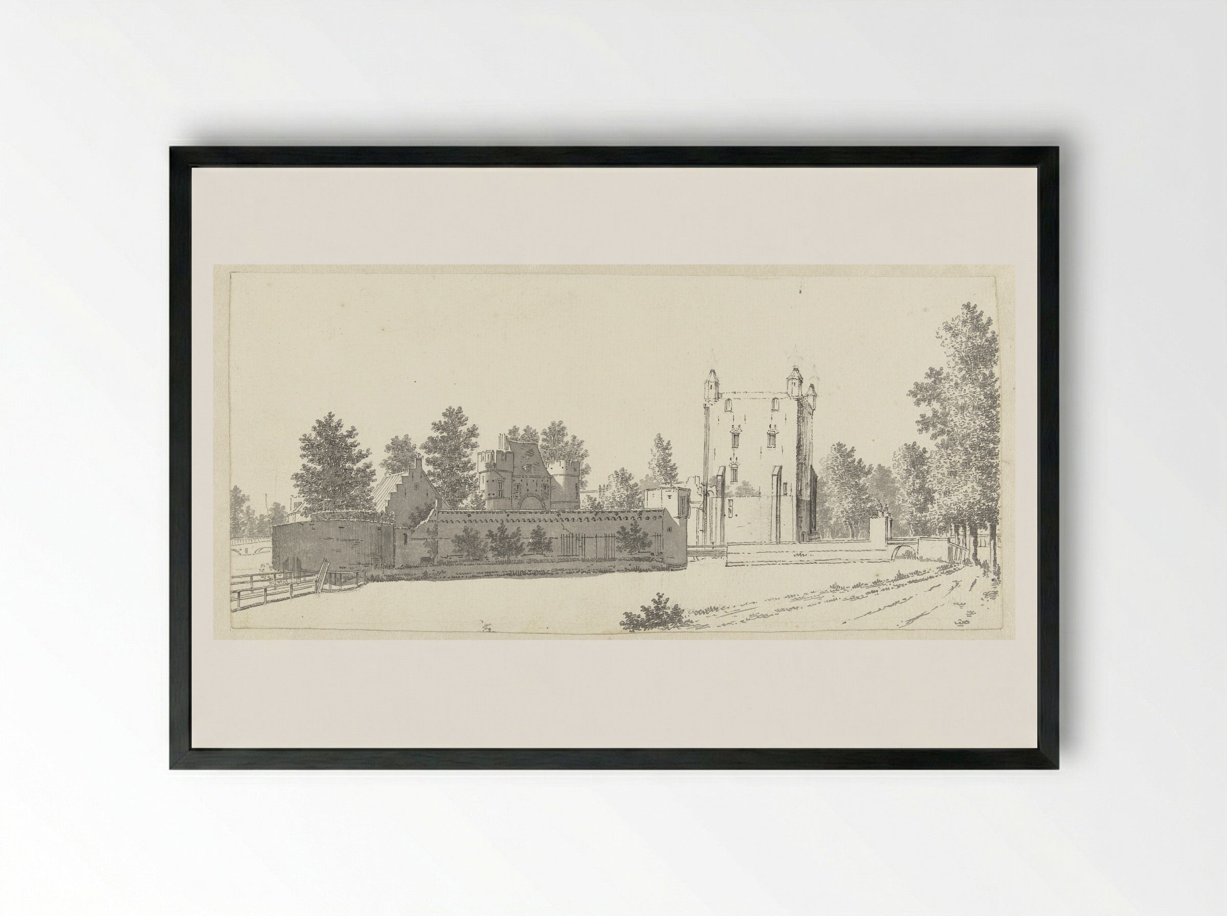 Batestijn, bij Vianen - Jan de Beijer - Framed Print Black