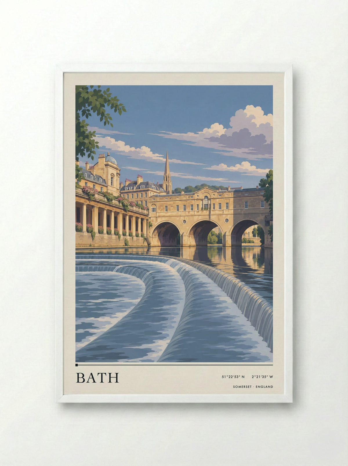 Bath, Somerset | Travel Poster - Framed Print White