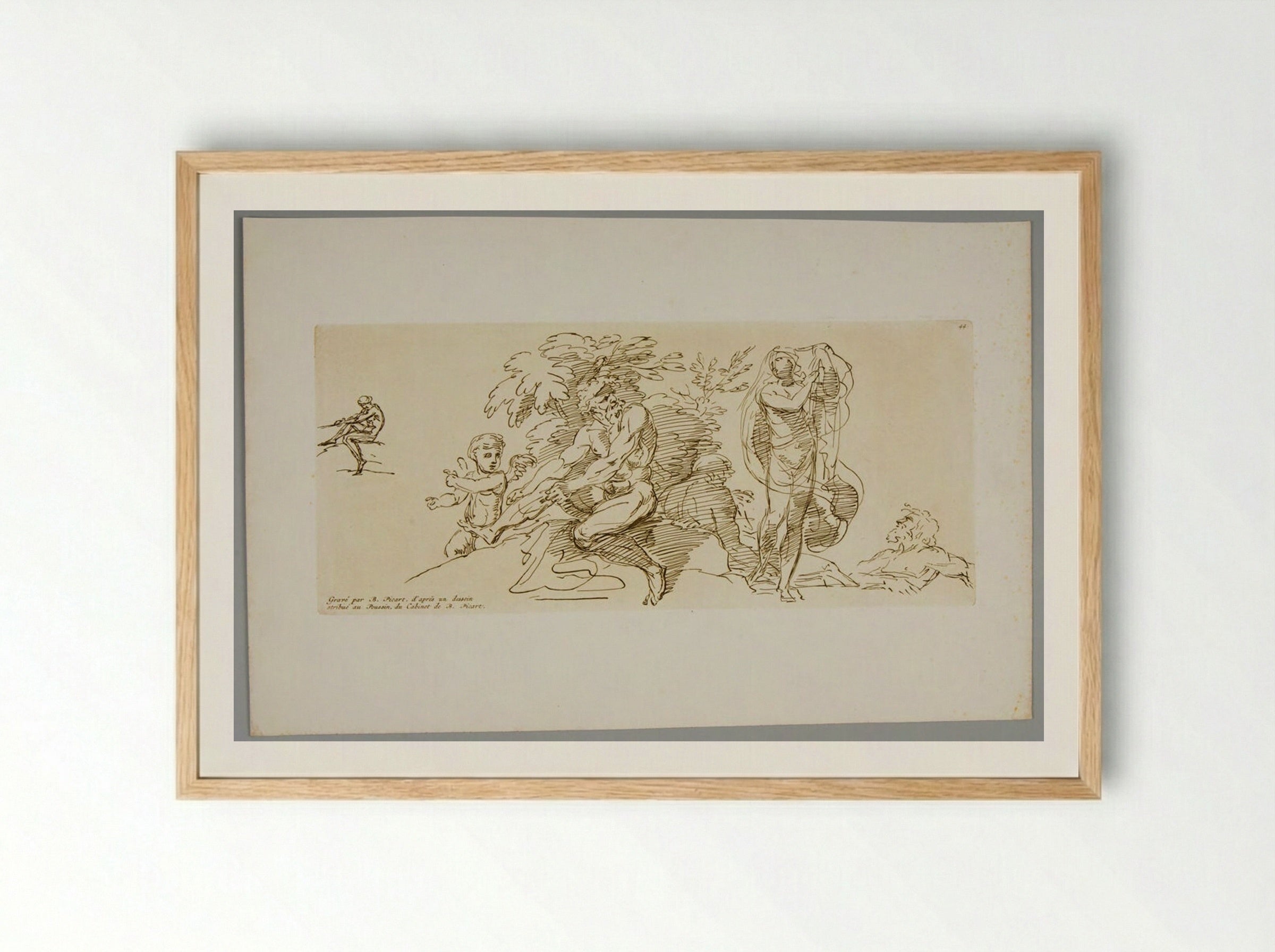 Bathers (After Poussin) - Bernard Picart - Framed Print Wood