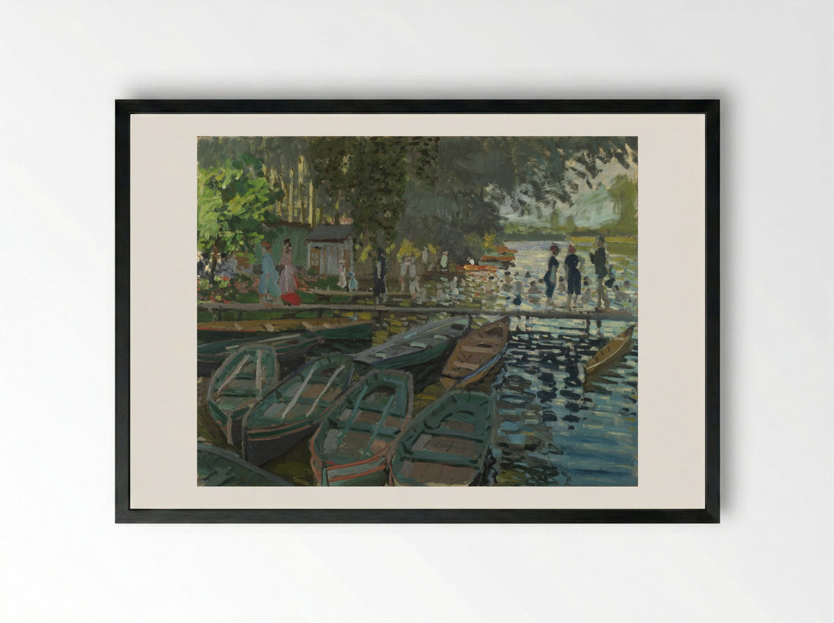 Bathers at La Grenouillère - Claude Monet - Framed Print Black