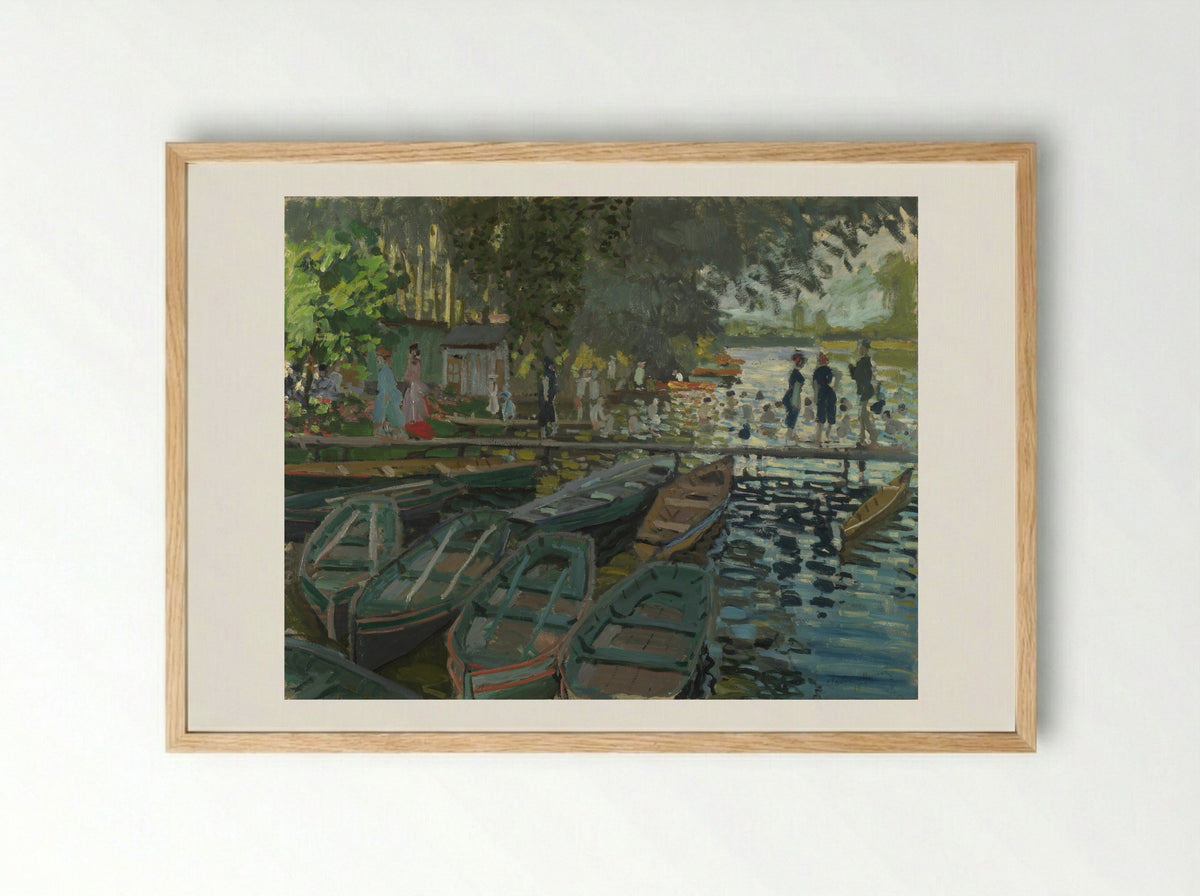 Bathers at La Grenouillère - Claude Monet - Framed Print Wood