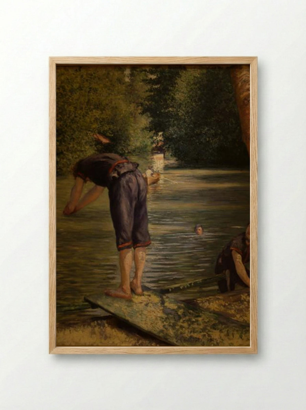 Bathers on the Banks of the Yerres - Gustave Caillebotte - Framed Print Wood