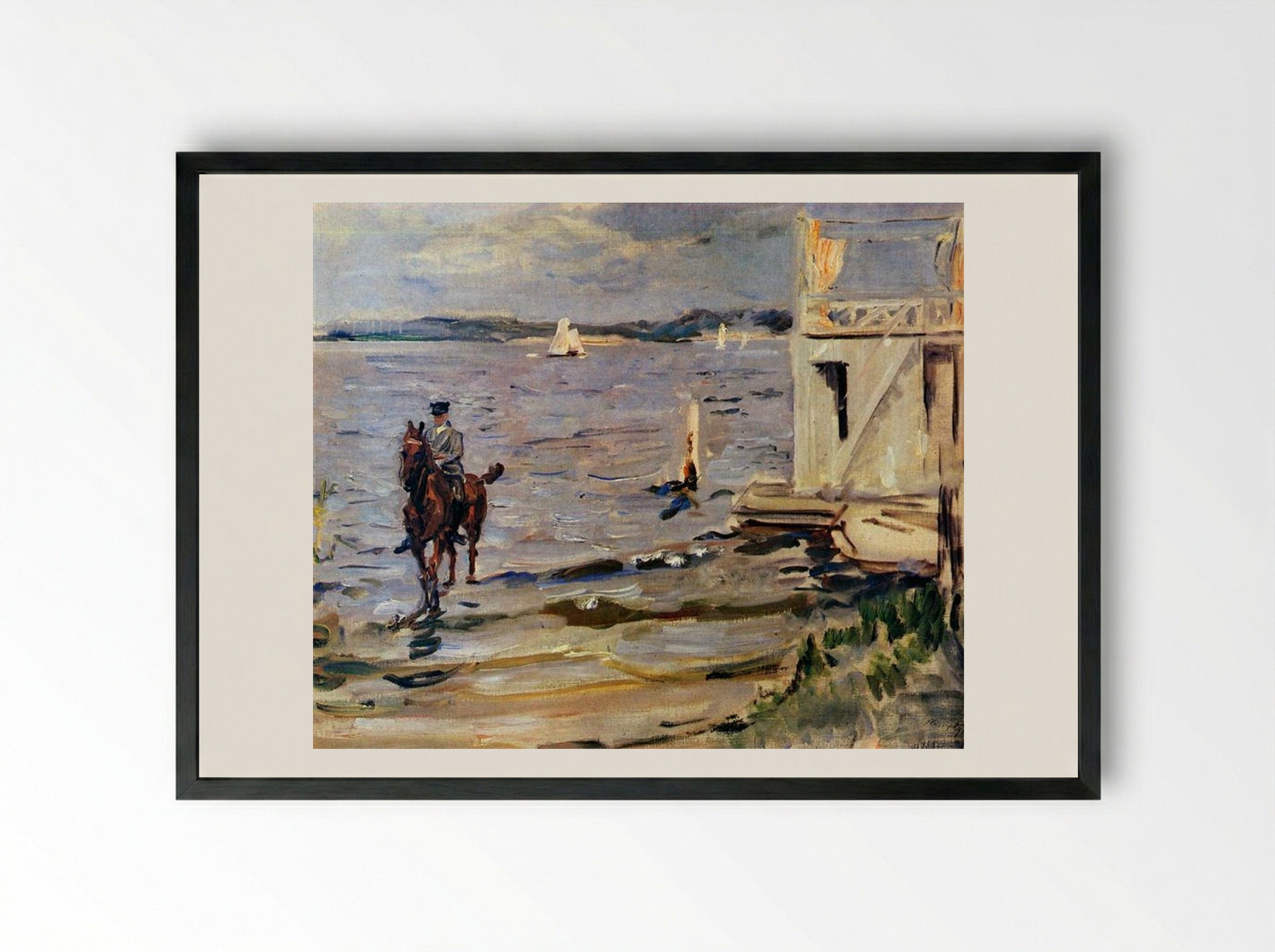 Bathing House Havel - Max Slevogt - Framed Print Black