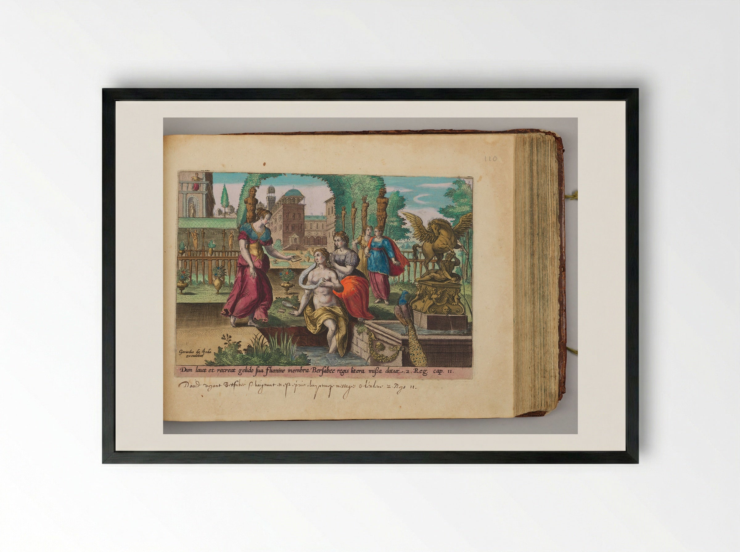 Bathsheba Receiving David's Letter - Adriaen Collaert - Framed Print Black