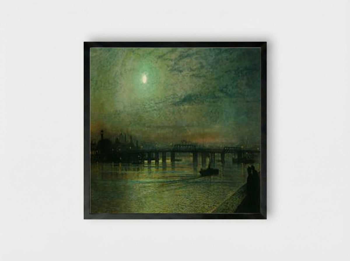 Battersea Bridge - John Atkinson Grimshaw - Framed Print Black
