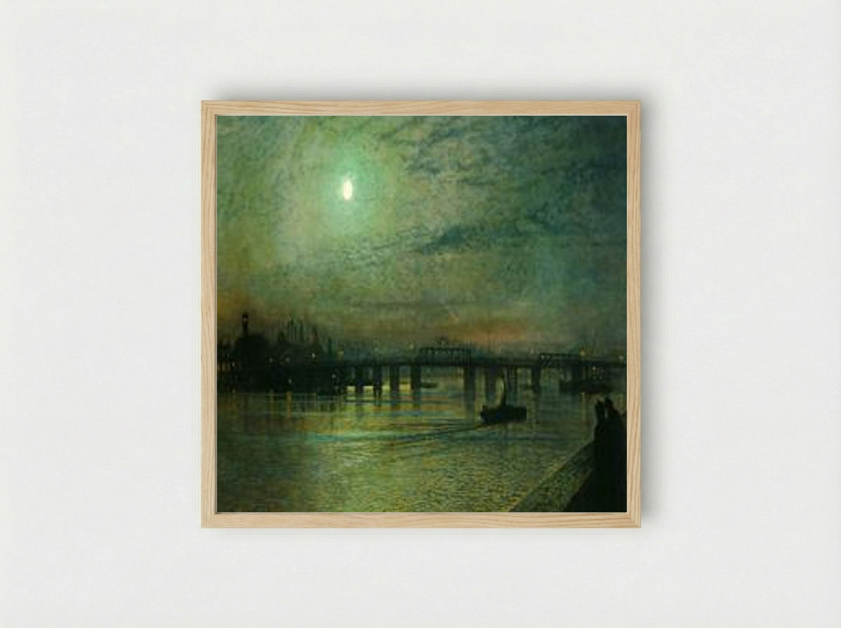 Battersea Bridge - John Atkinson Grimshaw - Framed Print Wood