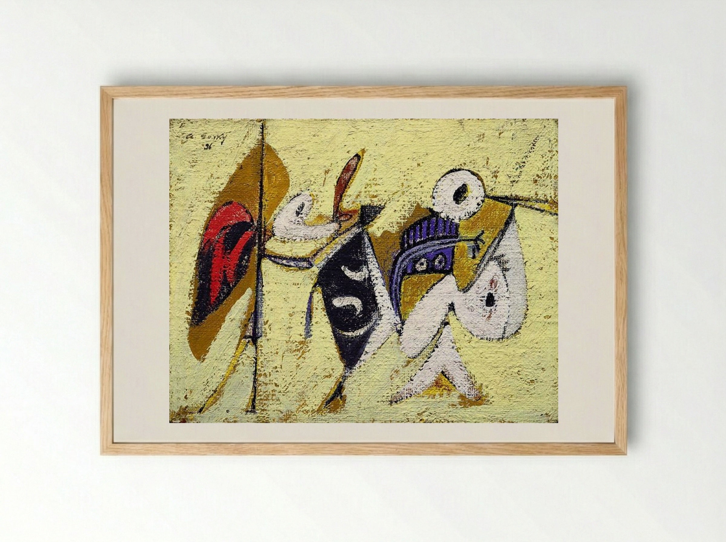 Battle at Sunset with the God of Maize (Composition No. 1) - Arshile Gorky - Framed Print Wood