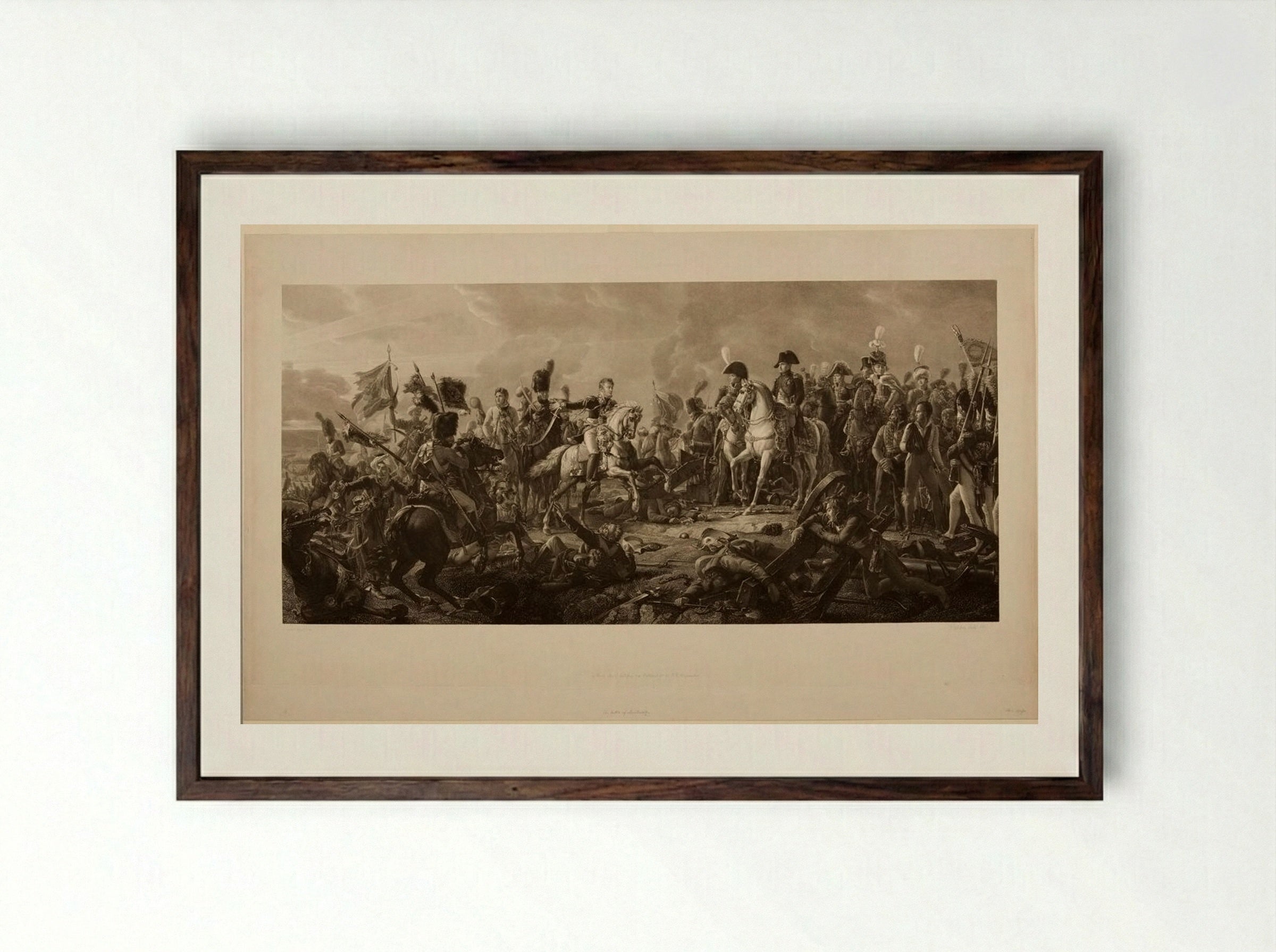 Battle of Austerlitz - Jean Godefroy - Framed Print Dark Wood
