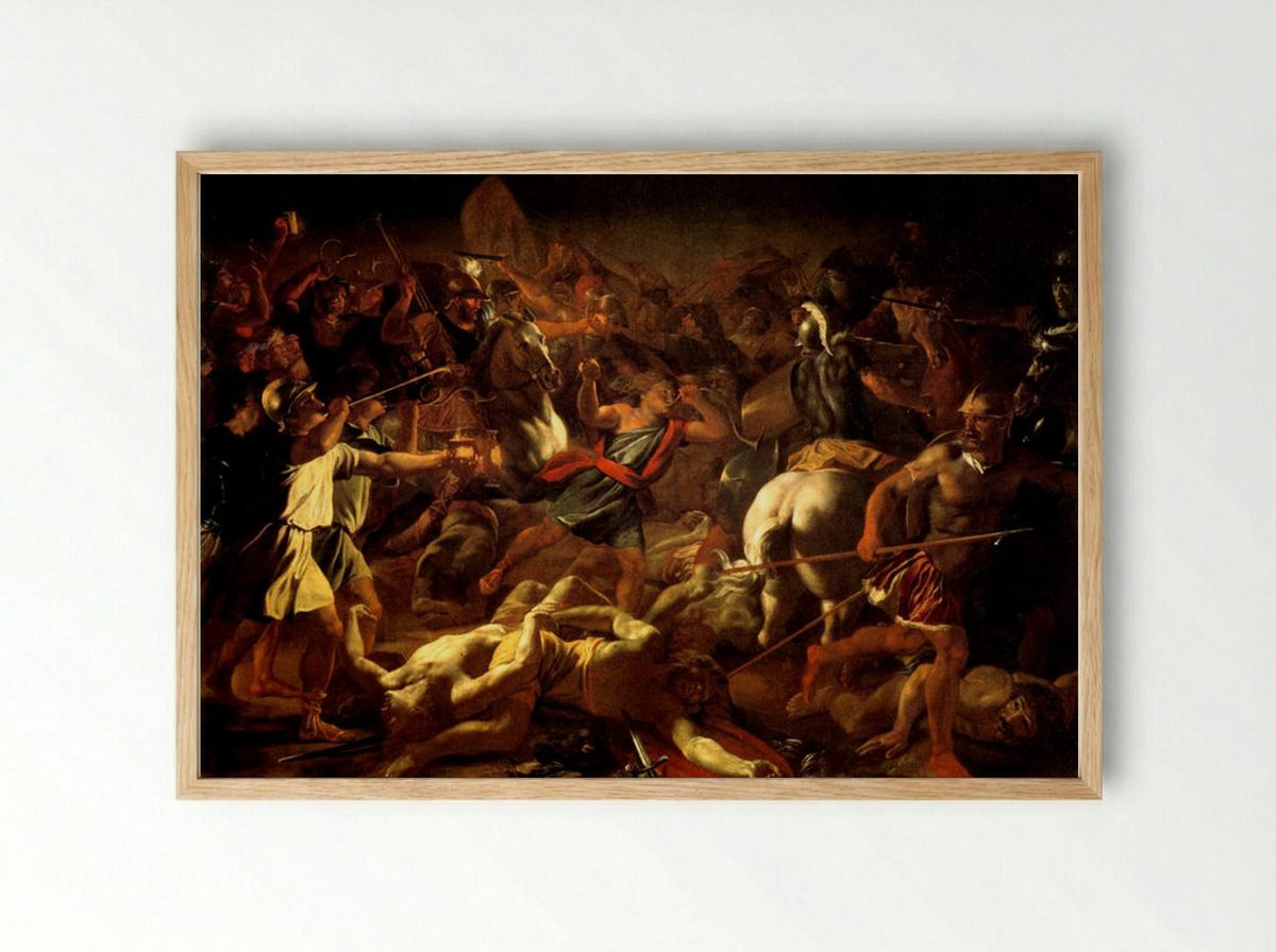 Battle of Gideon Against the Midianites - Nicolas Poussin - Framed Print Wood