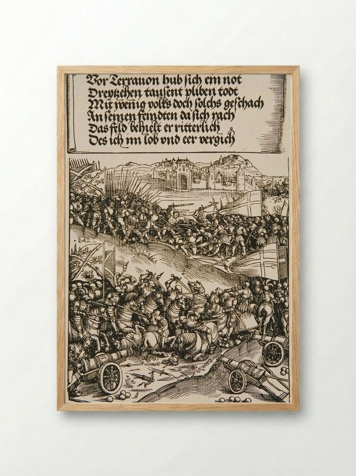 Battle of Guinegate - Wolf Traut - Framed Print Wood