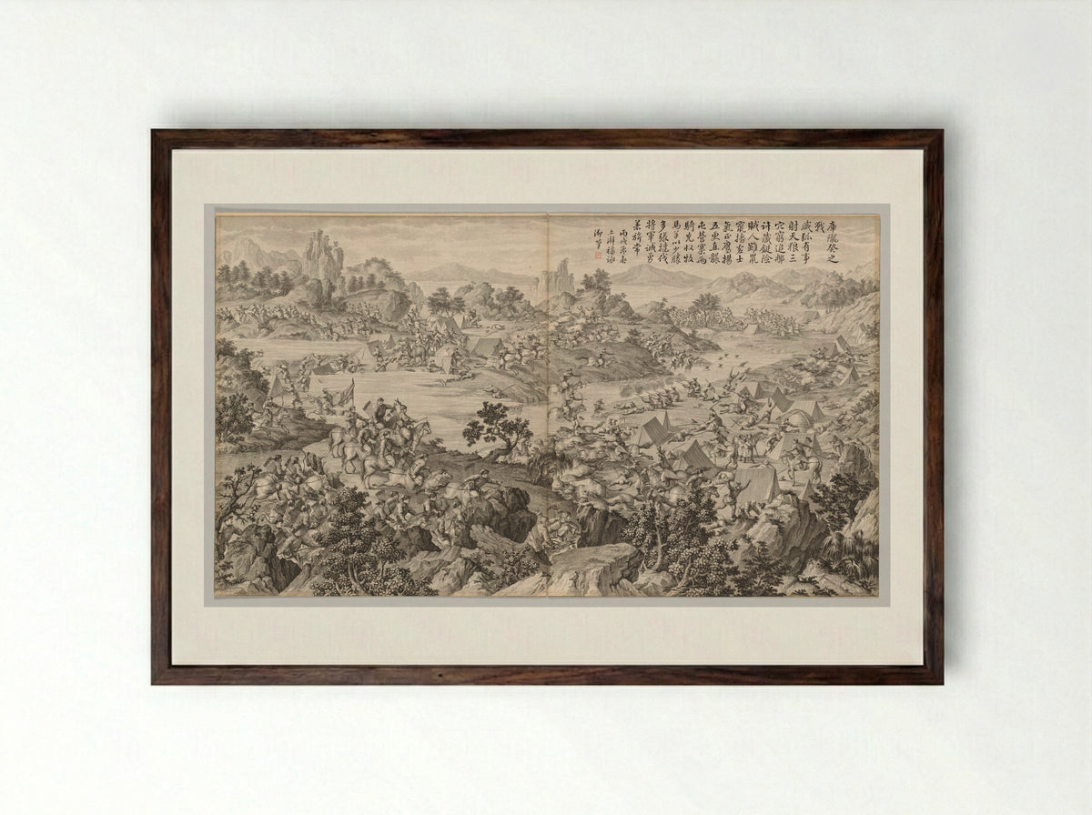 Battle of Kulongkui - Jean Damascene Sallusti - Framed Print Dark Wood