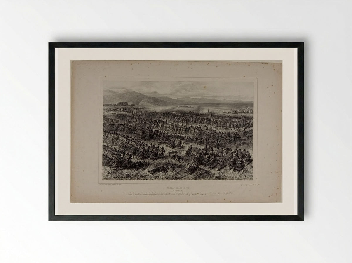 Battle of Oued-Alleg, December 31, 1839 - Denis-Auguste-Marie Raffet - Framed Print Black
