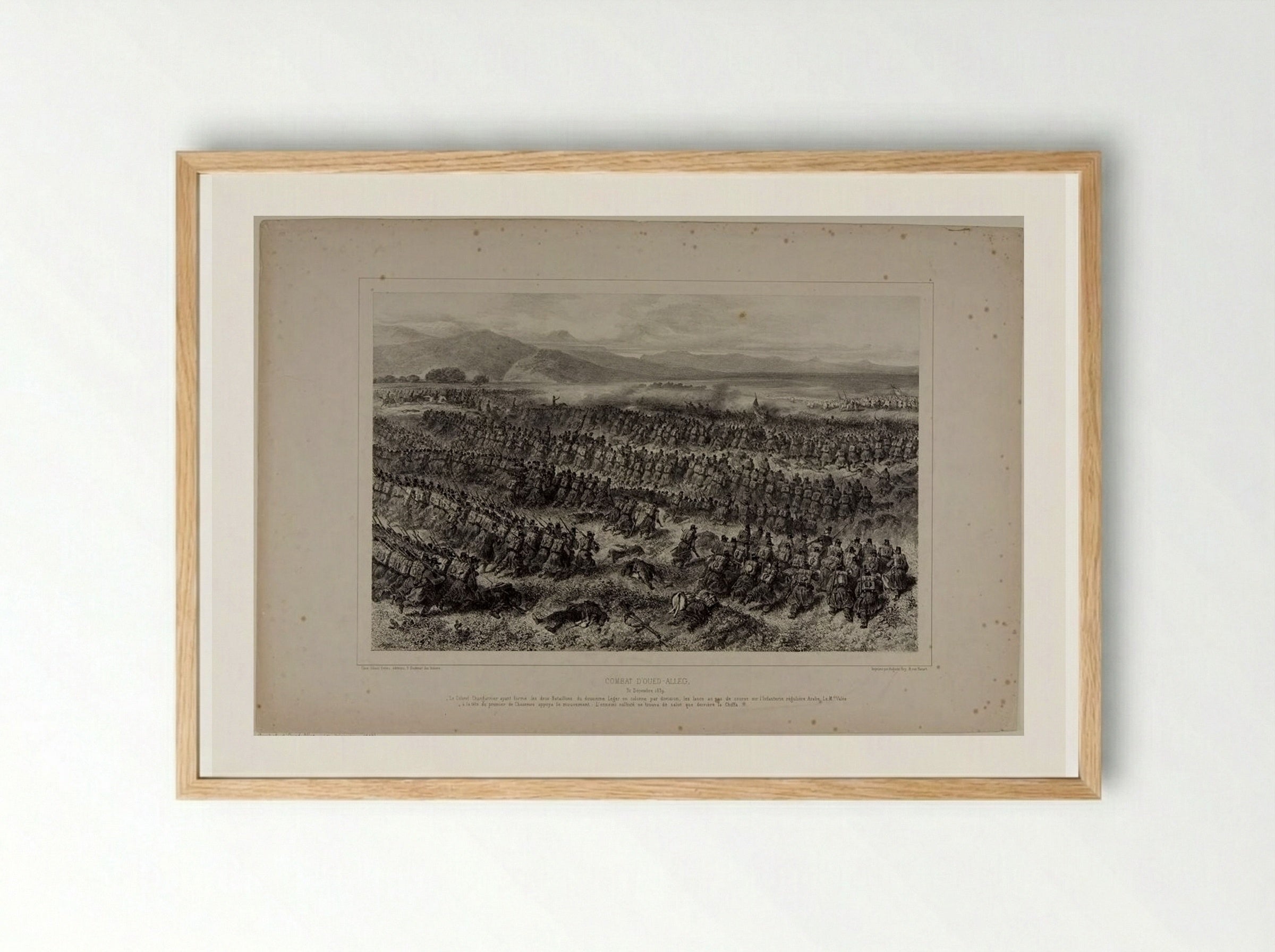 Battle of Oued-Alleg, December 31, 1839 - Denis-Auguste-Marie Raffet - Framed Print Wood
