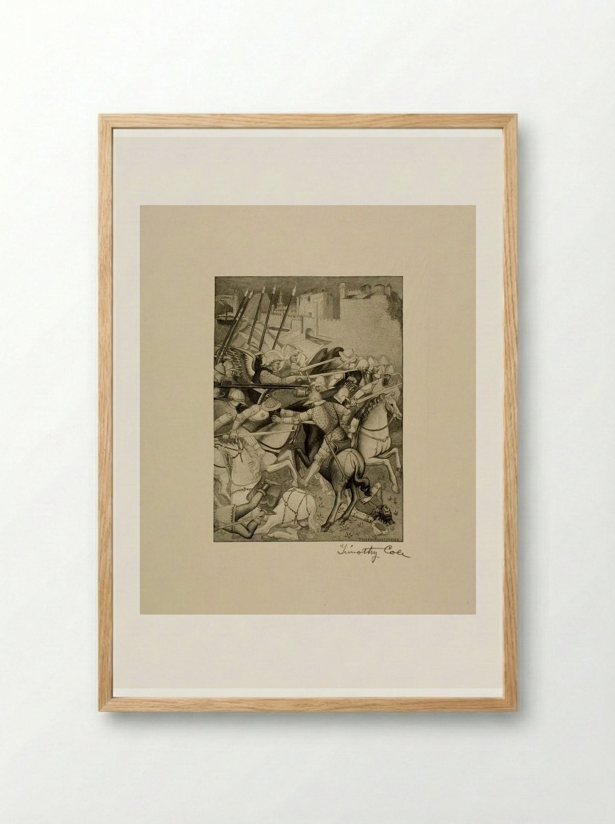 Battle of Saint Ephesius Against the Pagans of Sardinia - Timothy Cole - Framed Print Wood