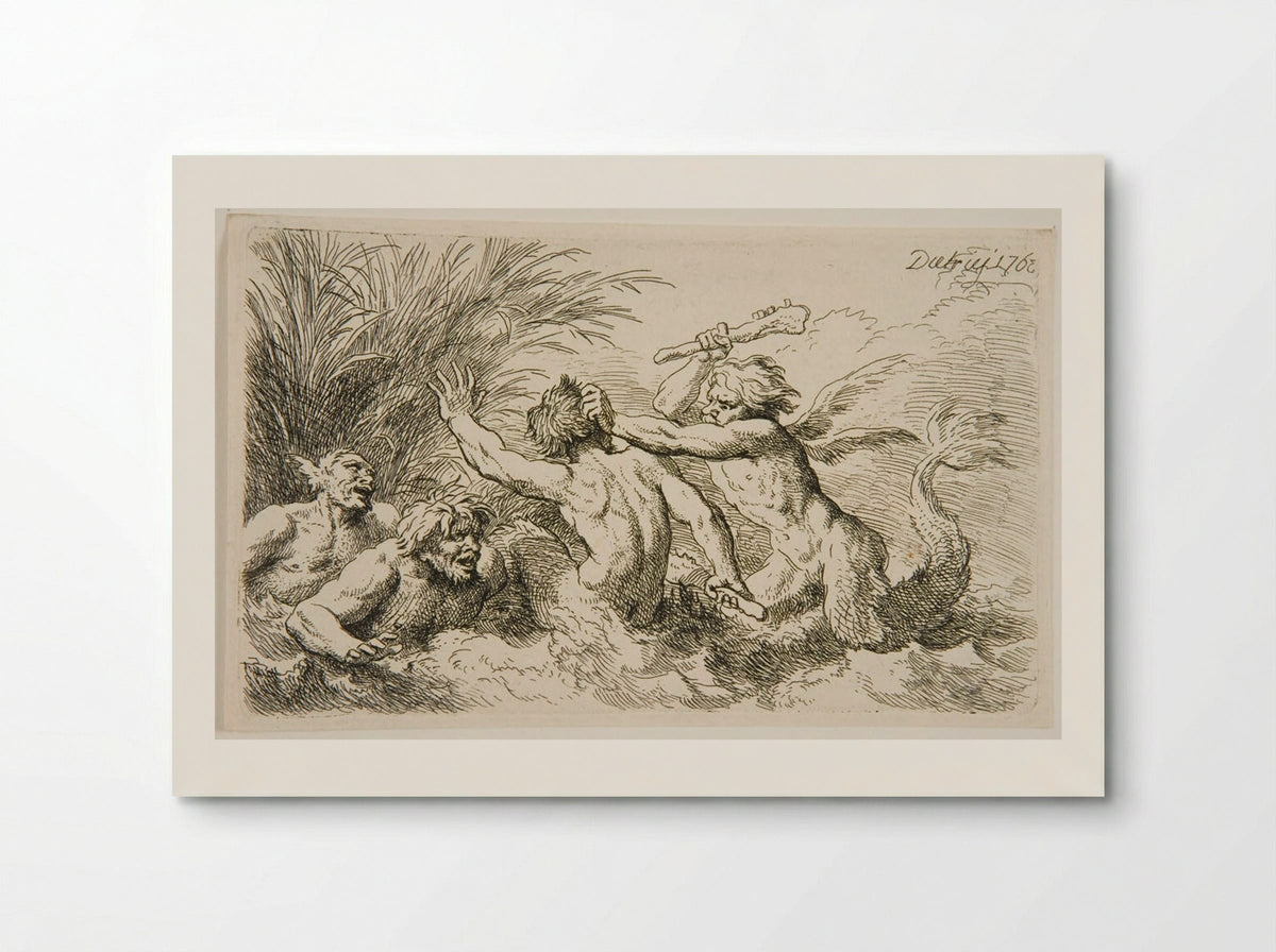 Battle of Tritons - Christian Wilhelm Ernst Dietrich - Poster