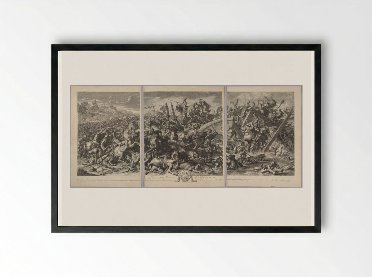 Battle of the Milvian Bridge - Gérard Audran - Framed Print Black