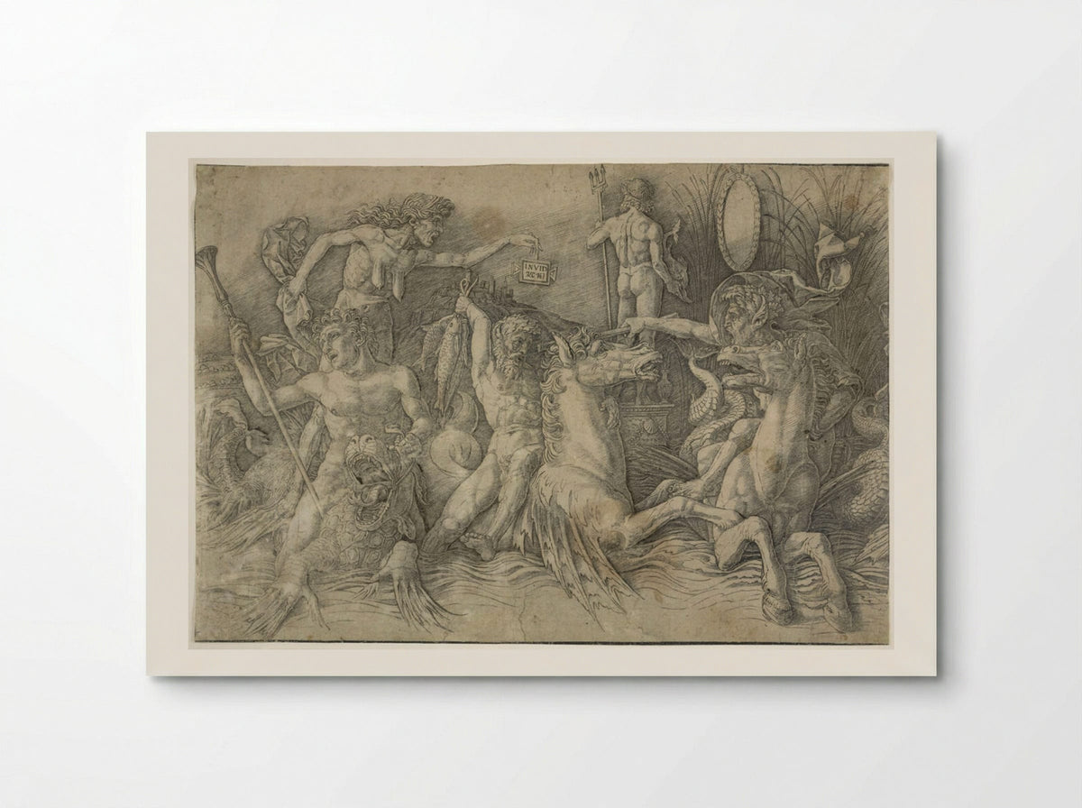 Battle of the Sea Gods: Left Half - Andrea Mantegna - Poster
