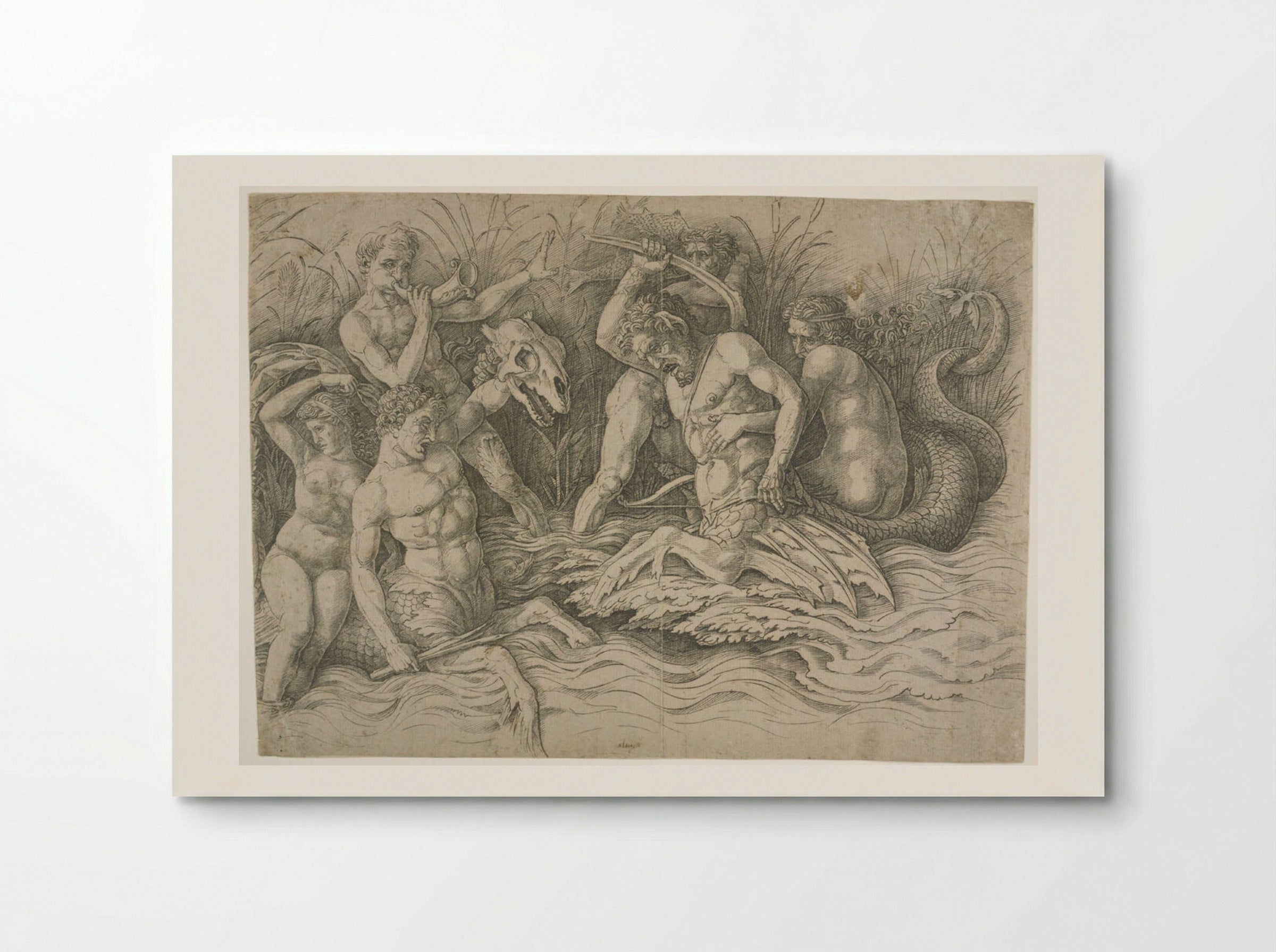 Battle of the Sea Gods: Right Half of a Frieze - Andrea Mantegna - Poster