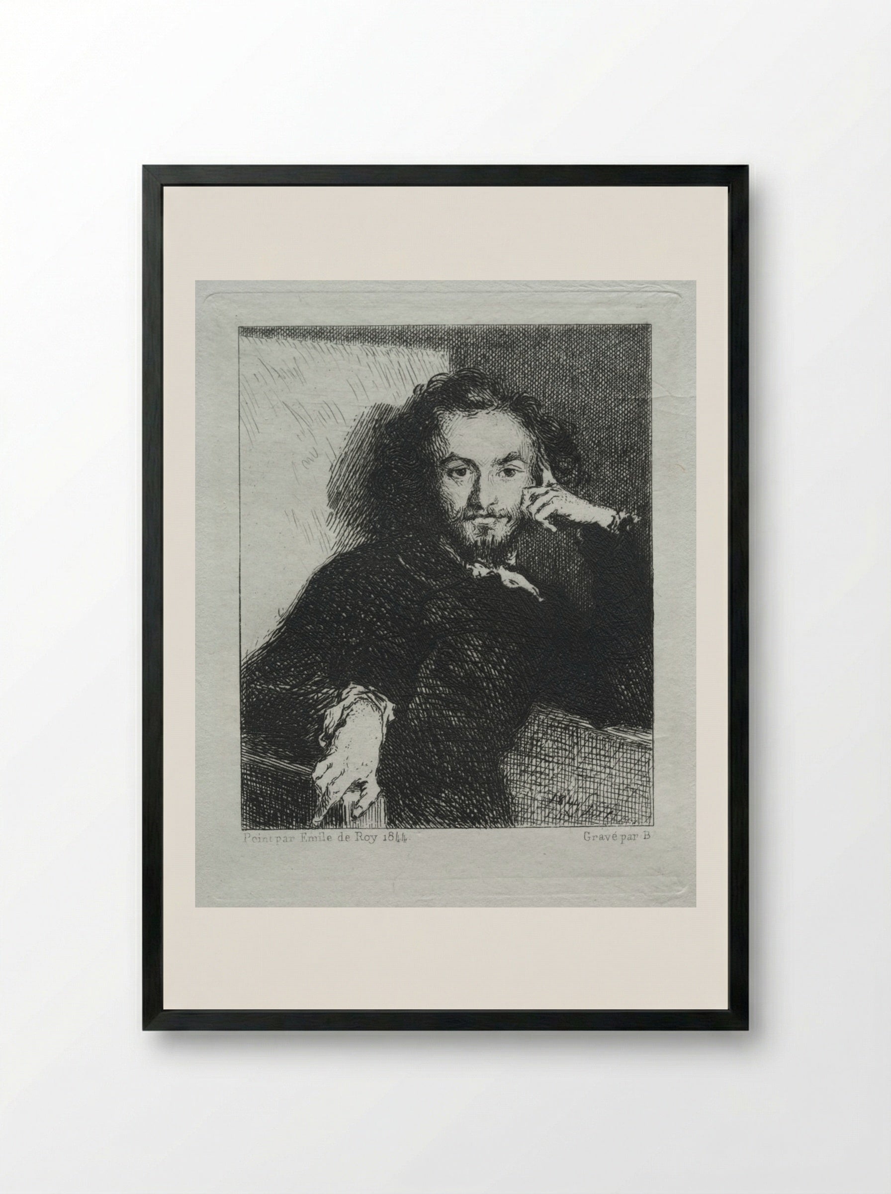 Baudelaire, after Emil de Roy - Félix Bracquemond - Framed Print Black
