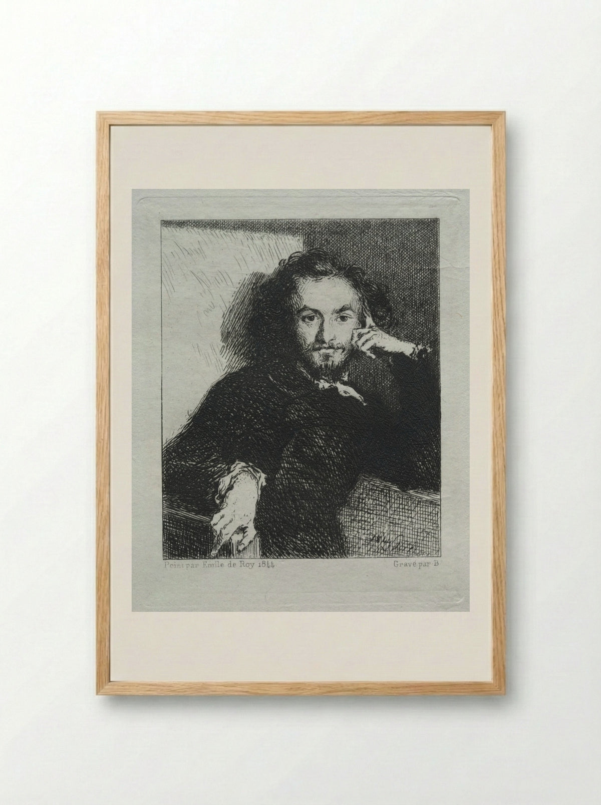 Baudelaire, after Emil de Roy - Félix Bracquemond - Framed Print Wood