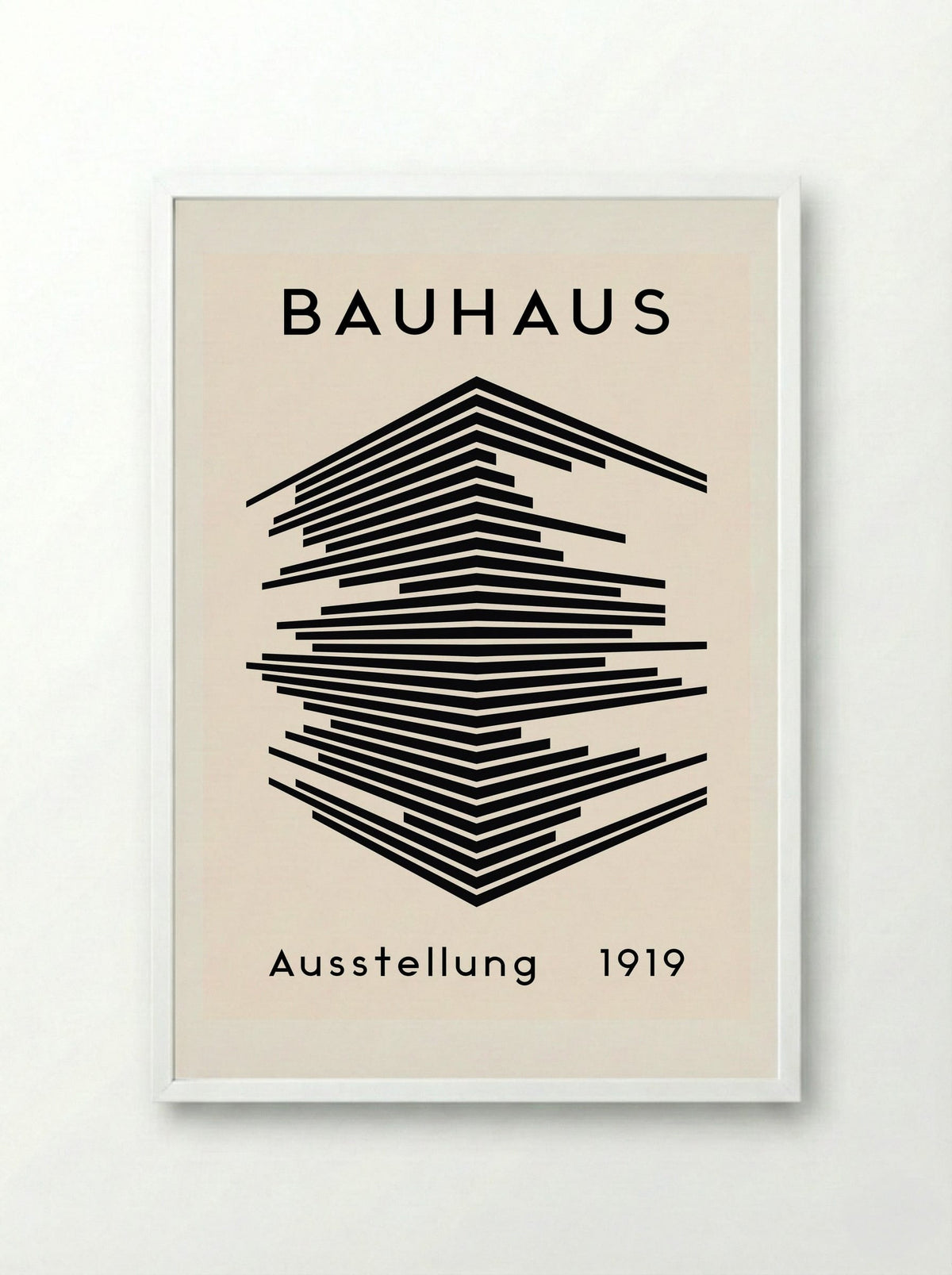 Bauhaus Architectural Lines - Framed Print White