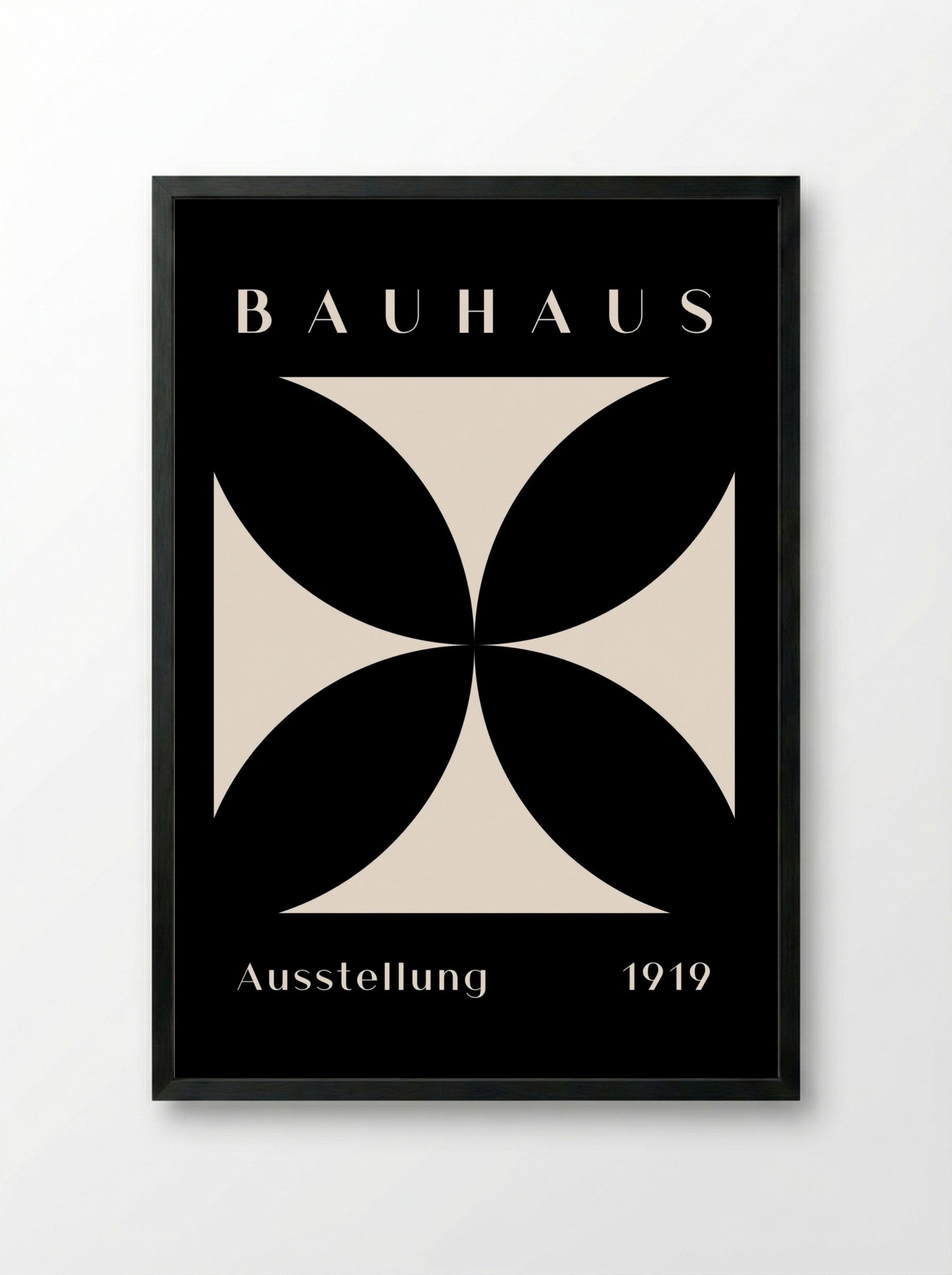 Bauhaus Ausstellung in Black (1919).png - Framed Print Black