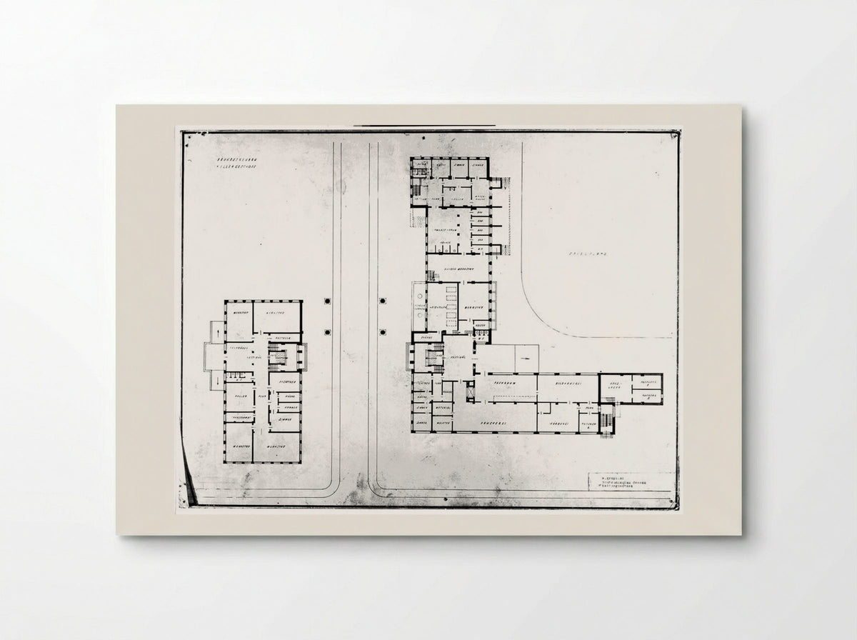 Bauhaus Building, Dessau: Basement Plan - Walter Gropius - Poster