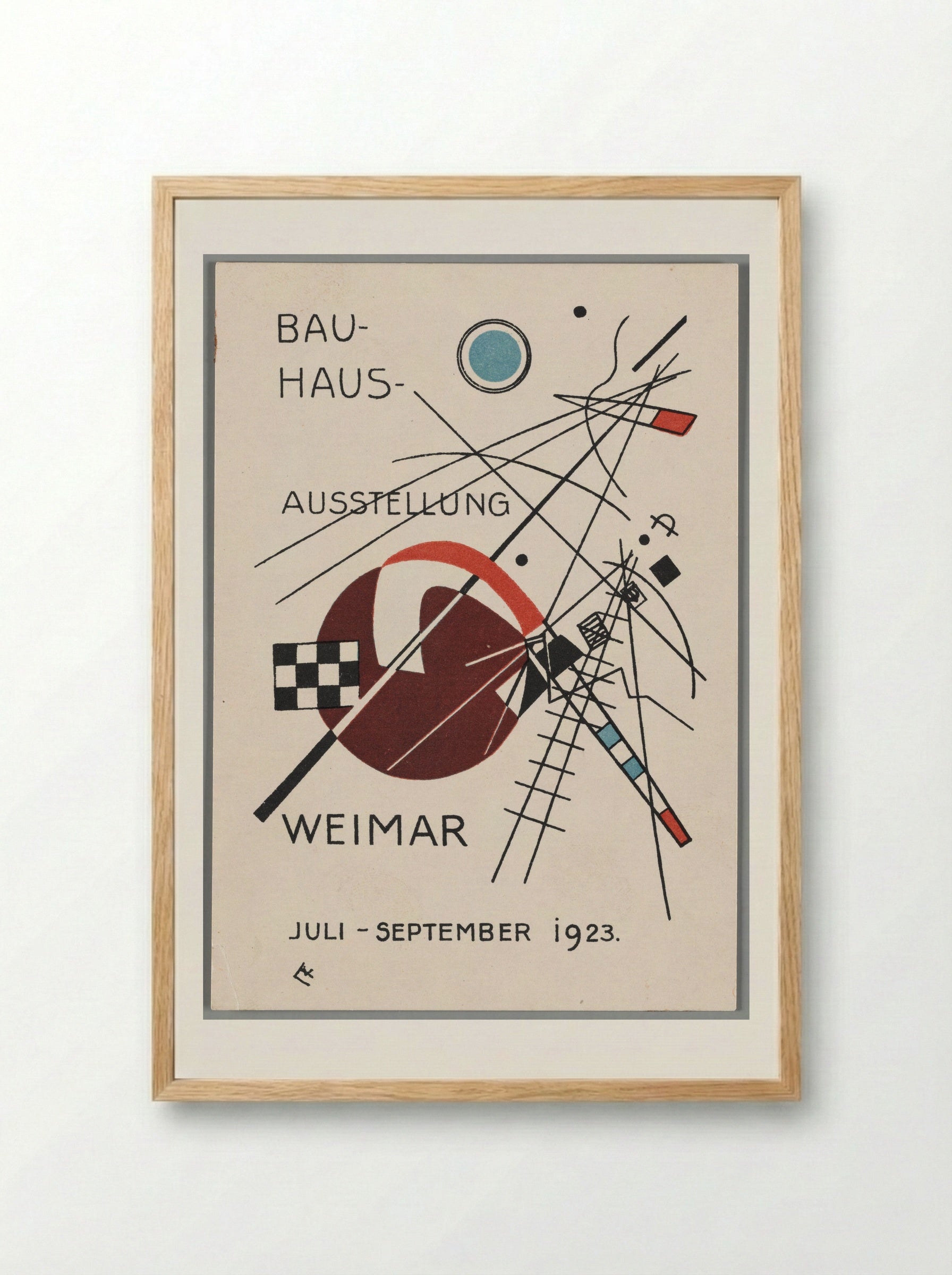 Bauhaus Exhibition Postcard No. 3 - Wassily Kandinsky - Framed Print Wood