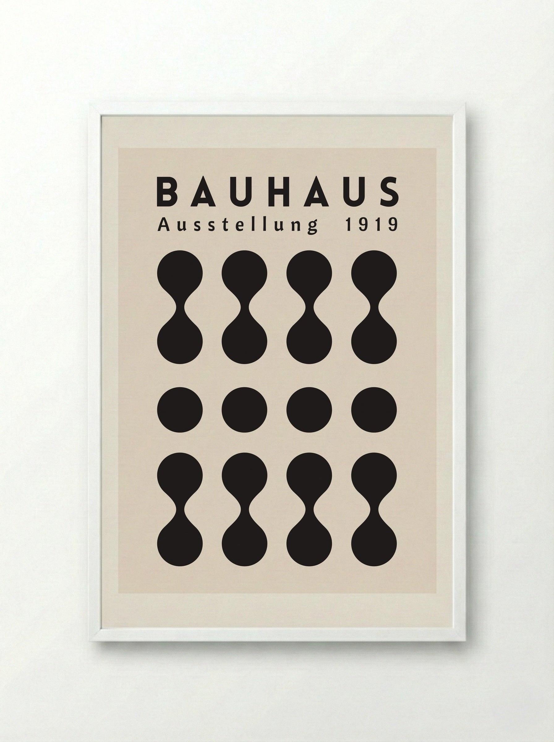 Bauhaus Hourglass Matrix – 1919 Exhibition - Framed Print White