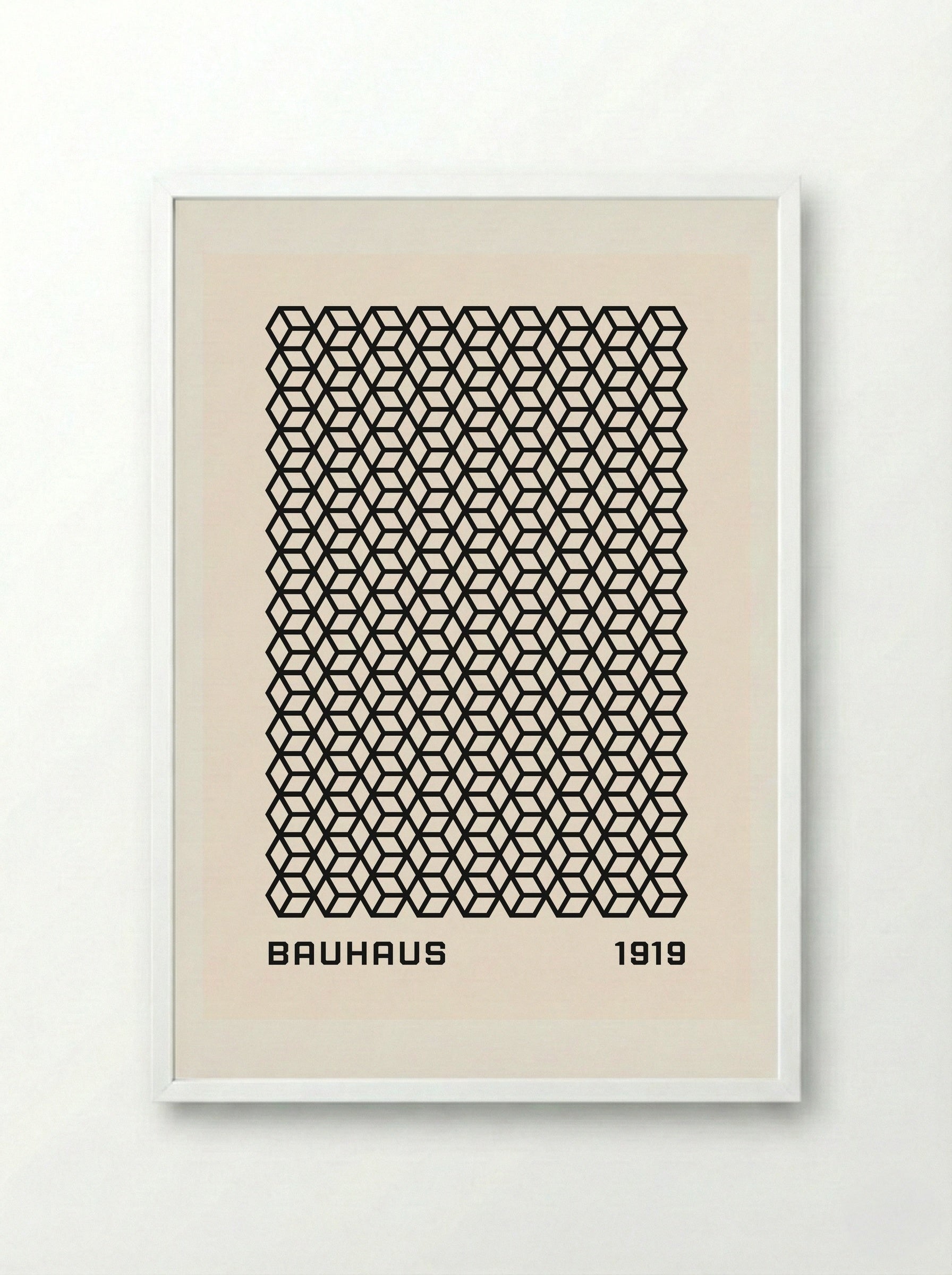 Bauhaus Isometric Grid 1919 - Framed Print White
