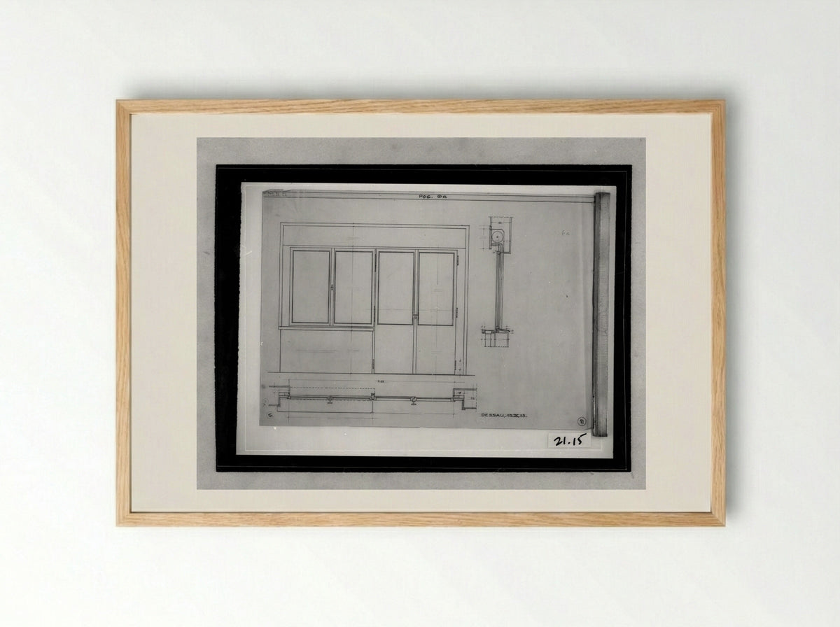Bauhaus Masters' Housing, Dessau: Terrace windows and doors - Walter Gropius - Framed Print Wood