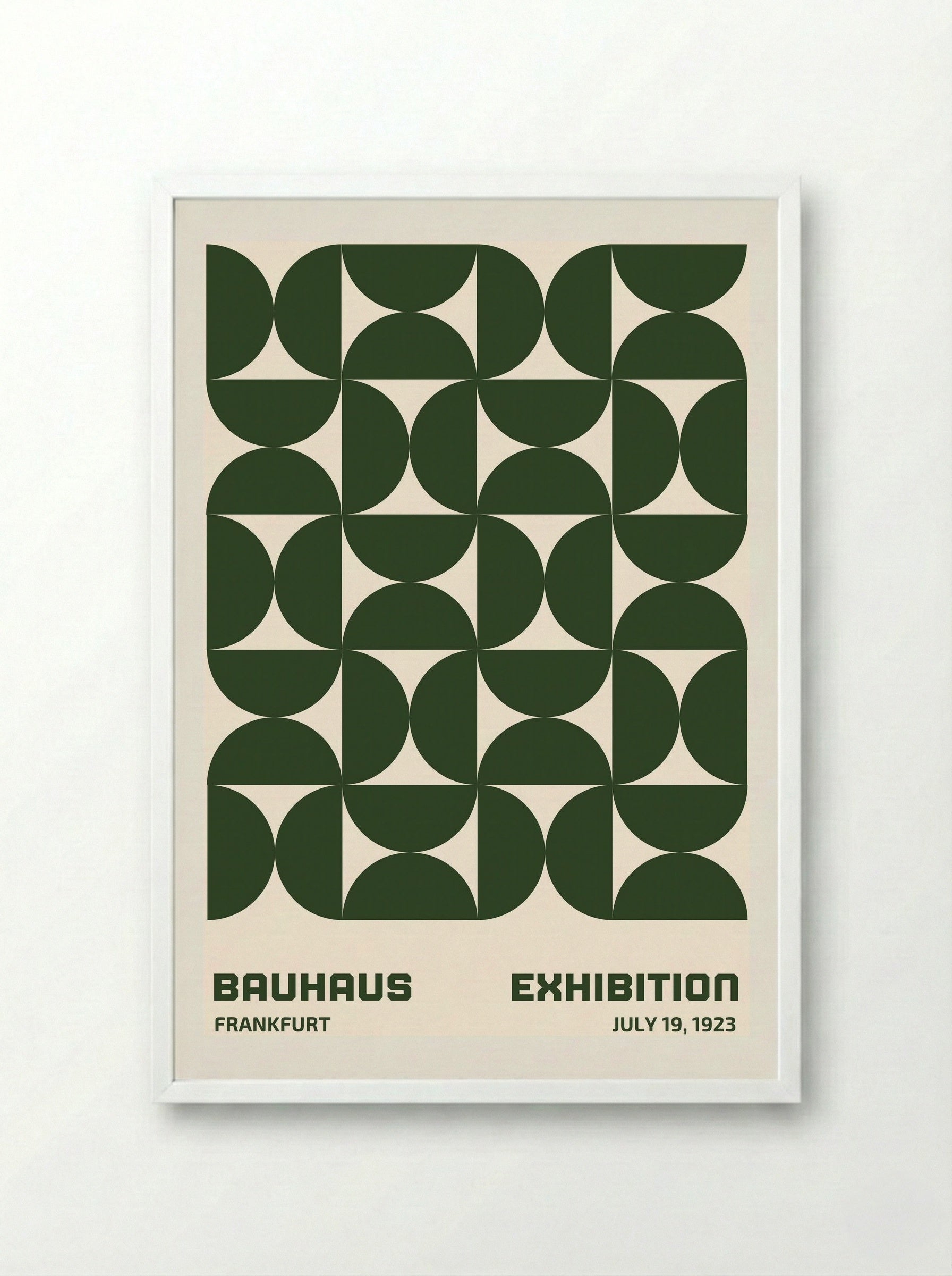 Bauhaus Modular Geometry - Green Edition (1923 Frankfurt) - Framed Print White