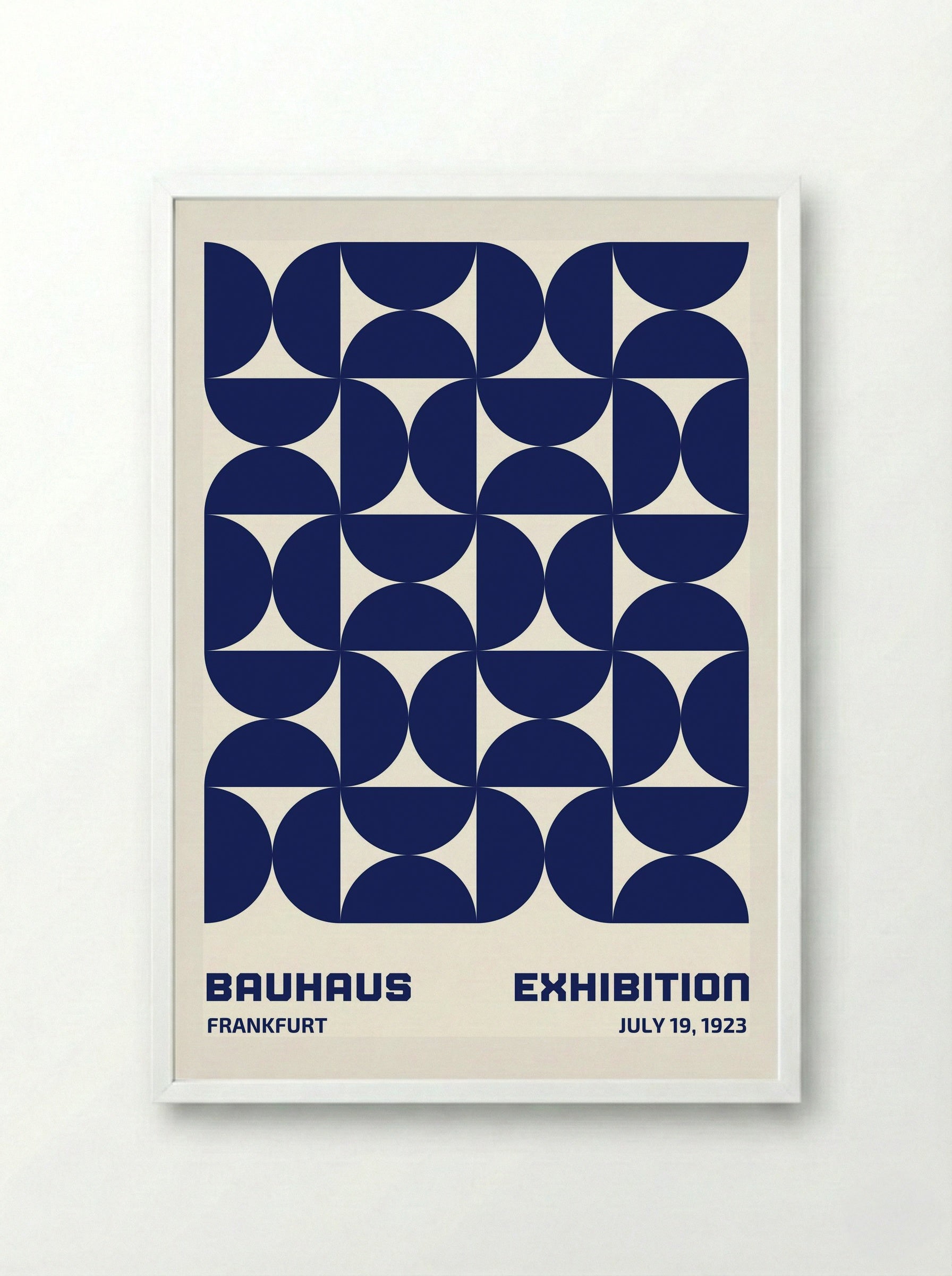Bauhaus Modular Geometry - Blue Edition (1923 Frankfurt) - Framed Print White