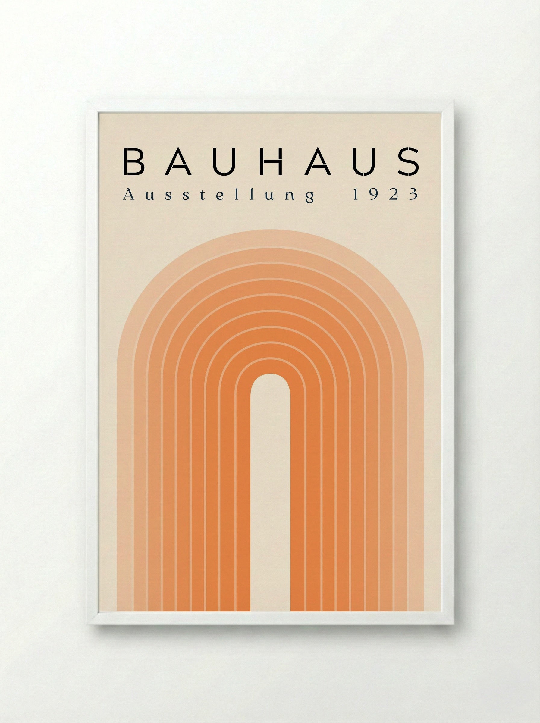 Bauhaus Sunset Arch – 1923 Exhibition Poster - Framed Print White