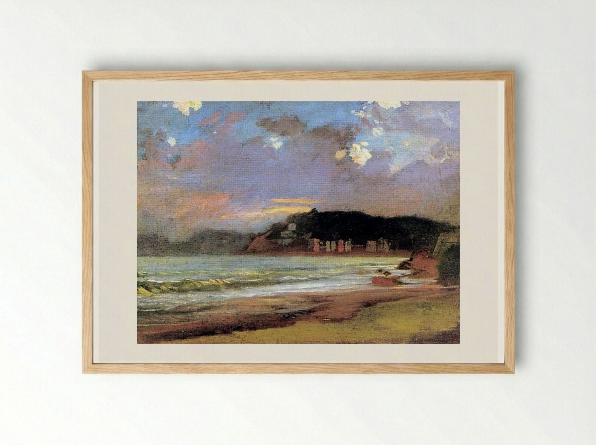 Bay in Livorno, Sunset - Nikolai Ge - Framed Print Wood