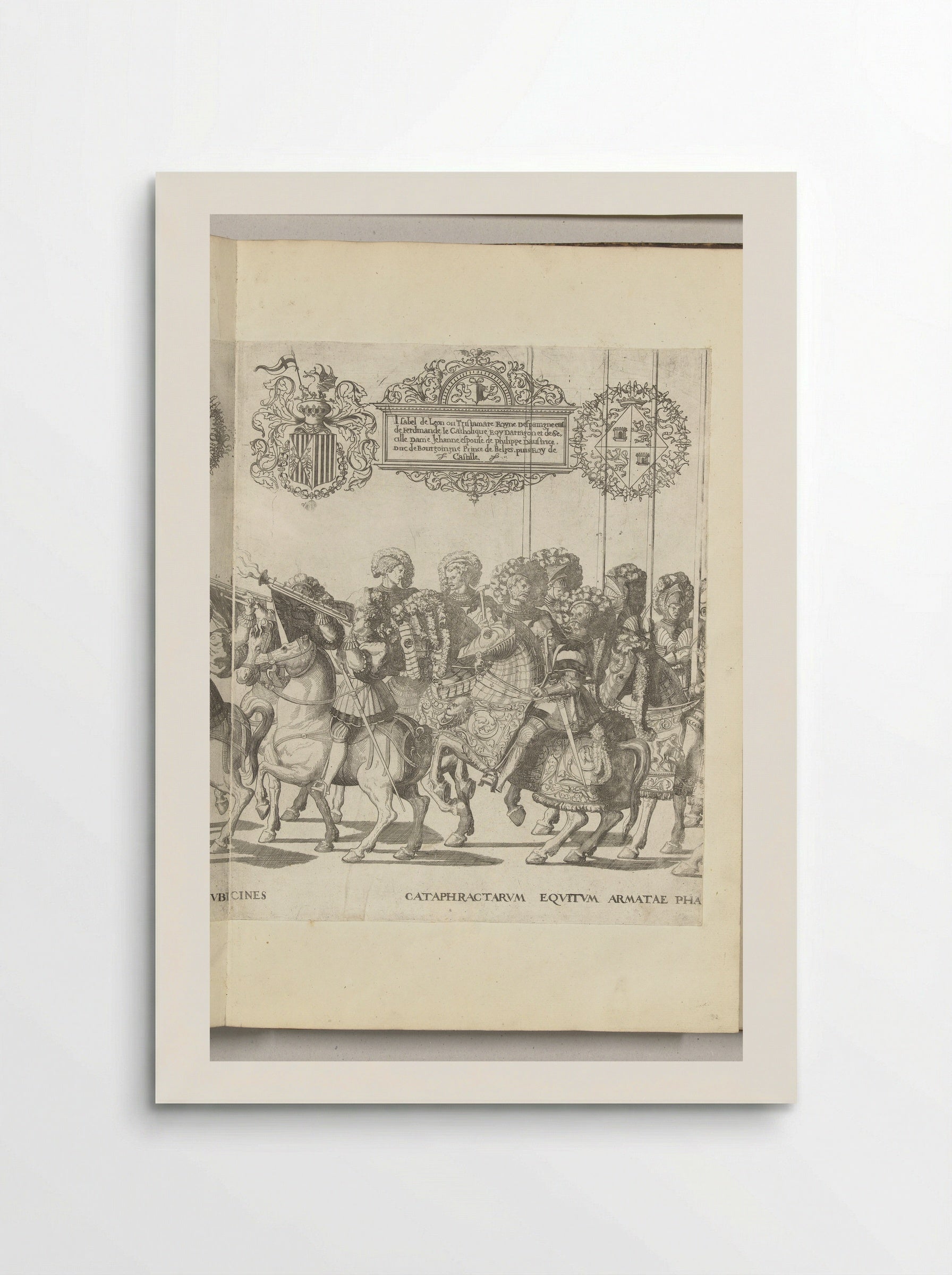 Bazuinen en landsknechten, plaat [II] - Nicolaas Hogenberg - Poster