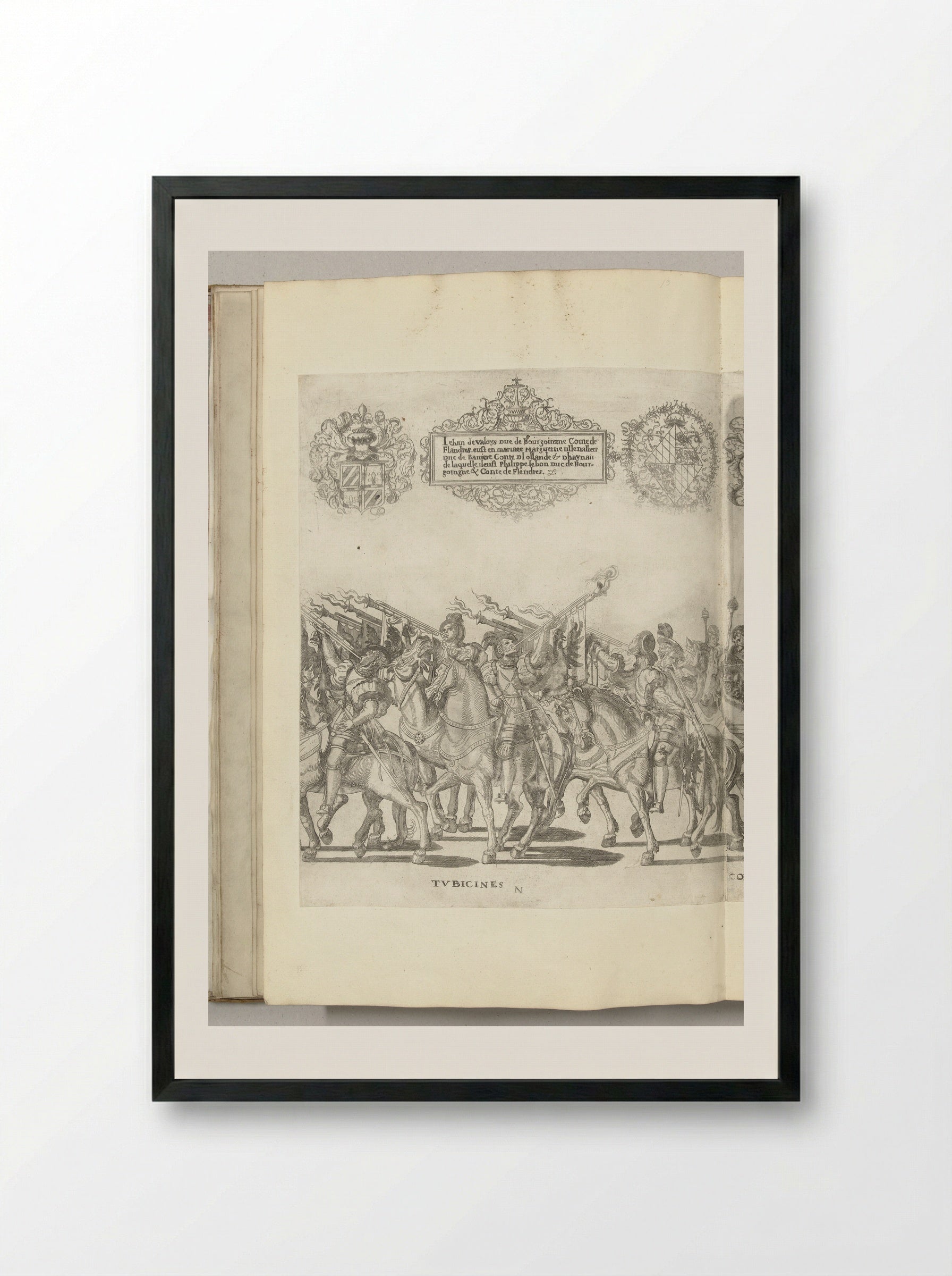 Bazuinen, plaat N - Nicolaas Hogenberg - Framed Print Black
