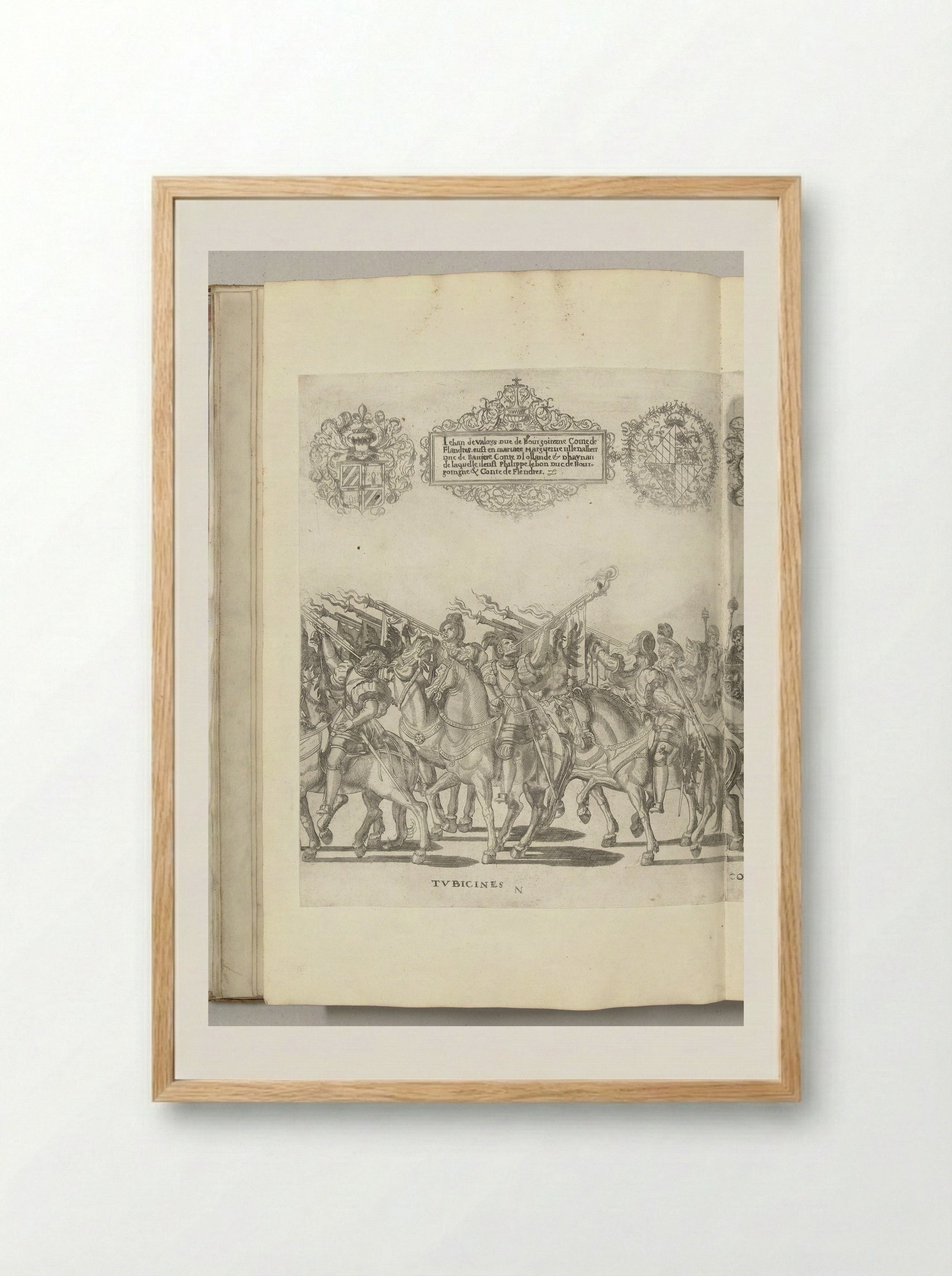 Bazuinen, plaat N - Nicolaas Hogenberg - Framed Print Wood