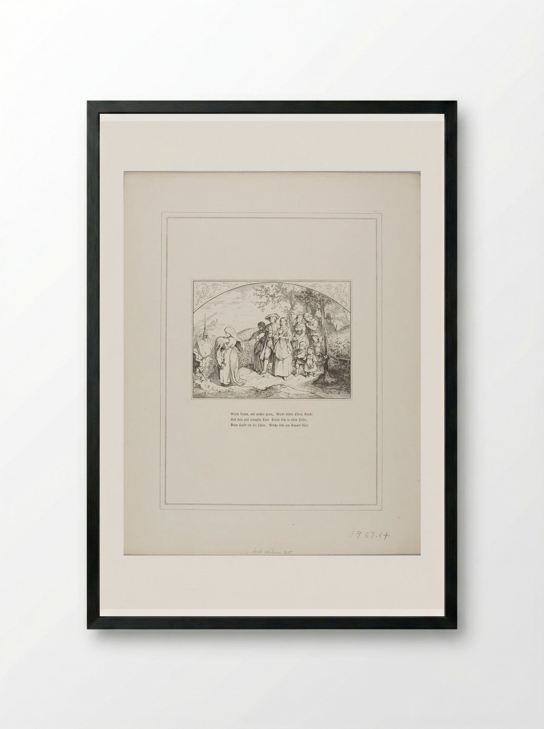 Be Pious and Grow - Adrian Ludwig Richter - Framed Print Black