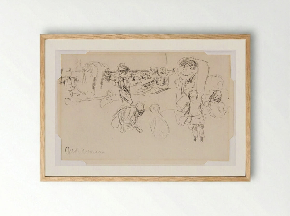 Beach Scene - Max Liebermann - Framed Print Wood